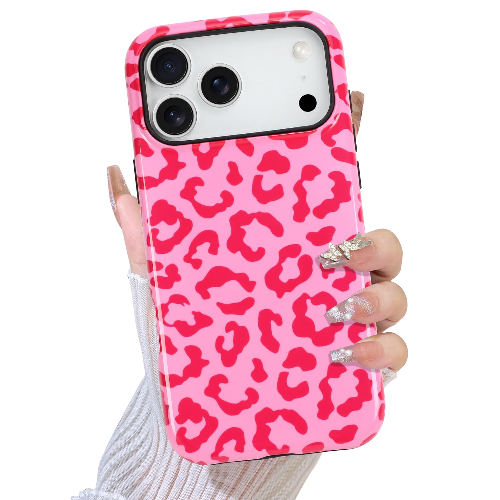 TEAUGHT Compatible with iPhone 17 Pro Max Case Support for MagSafe Cute Pattern Leopard Print Cheetah Camera Protection Cover fo