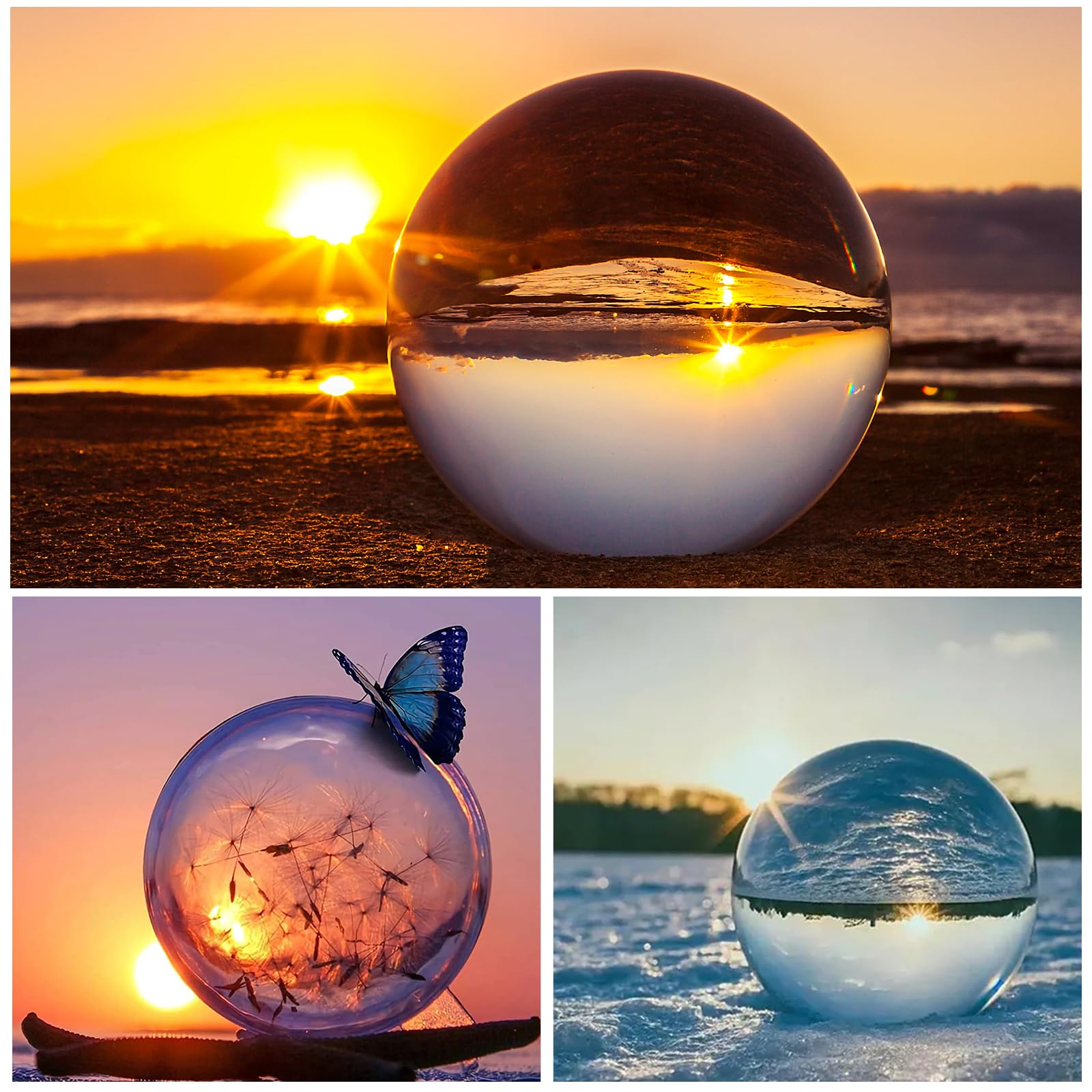 Supkiir 5 Pack K9 Optical Crystal Photography Prism Set With Crystal Ball Glass Triangular Prism Cube Lens Prism Ball And Optica