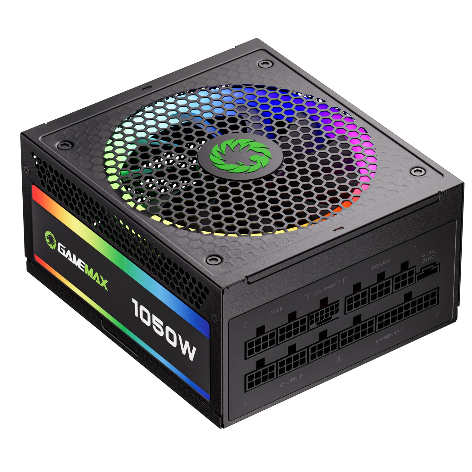 Gamemax 1050W Atx 3.0 & Pcie 5.0 Power Supply, 80+ Gold Certified, Addressable Rgb Sync, Fully Modular Atx Gaming Power Supply,