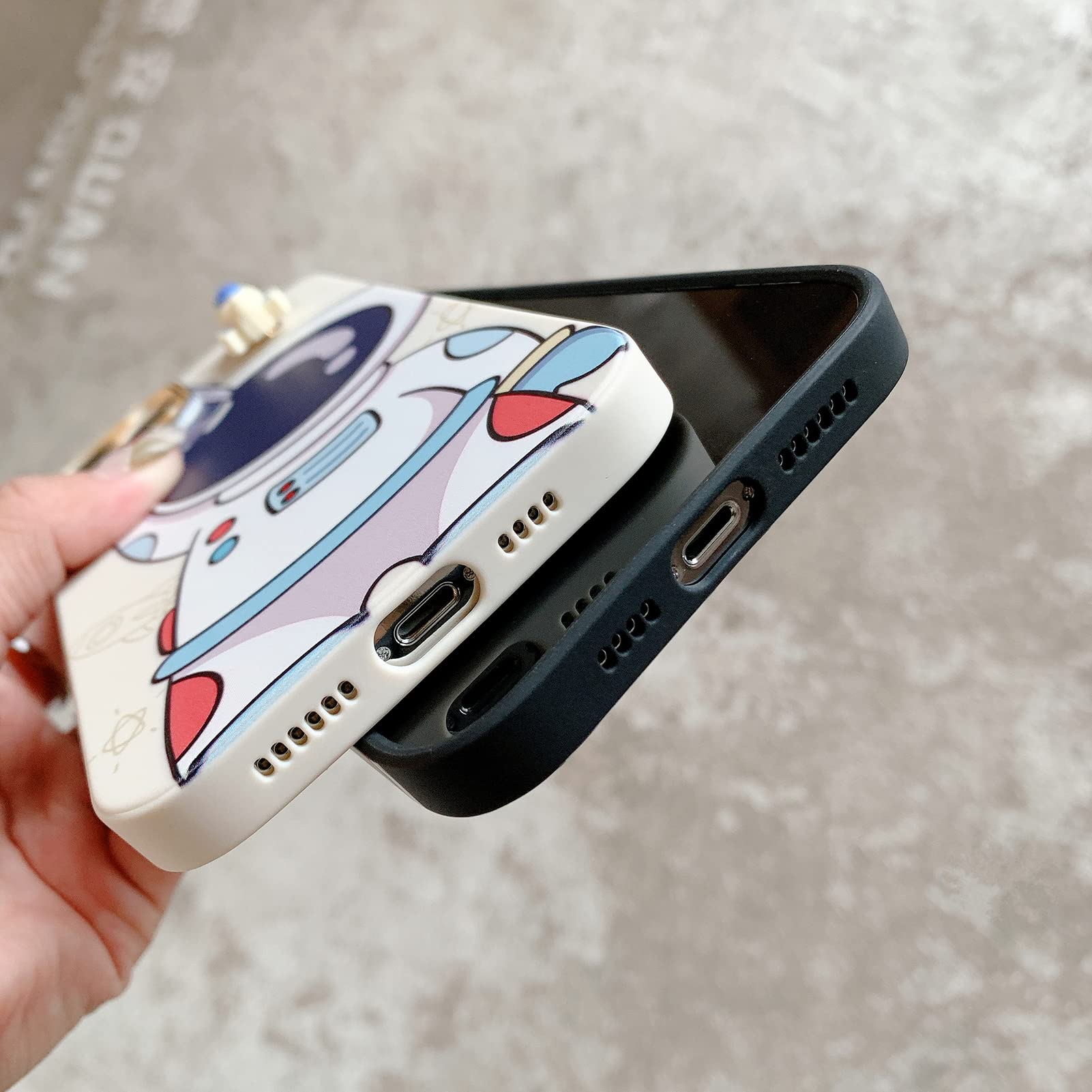 Yonds Queen For Iphone 12 Pro Max Cute Case, Cartoon Astronaut Space Rocket Design Stylish Bumper Cover Soft Tpu Rubber Protecti