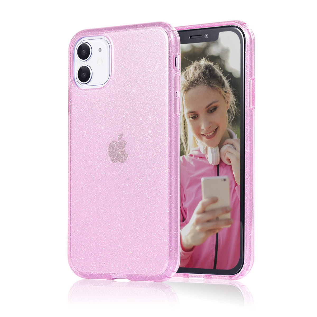 Jjgoo Compatible With Iphone 11 Case, Glitter Sparkle Bling Anti Scratch Shockproof Protective Flexible Phone Cases Cute Slim Th