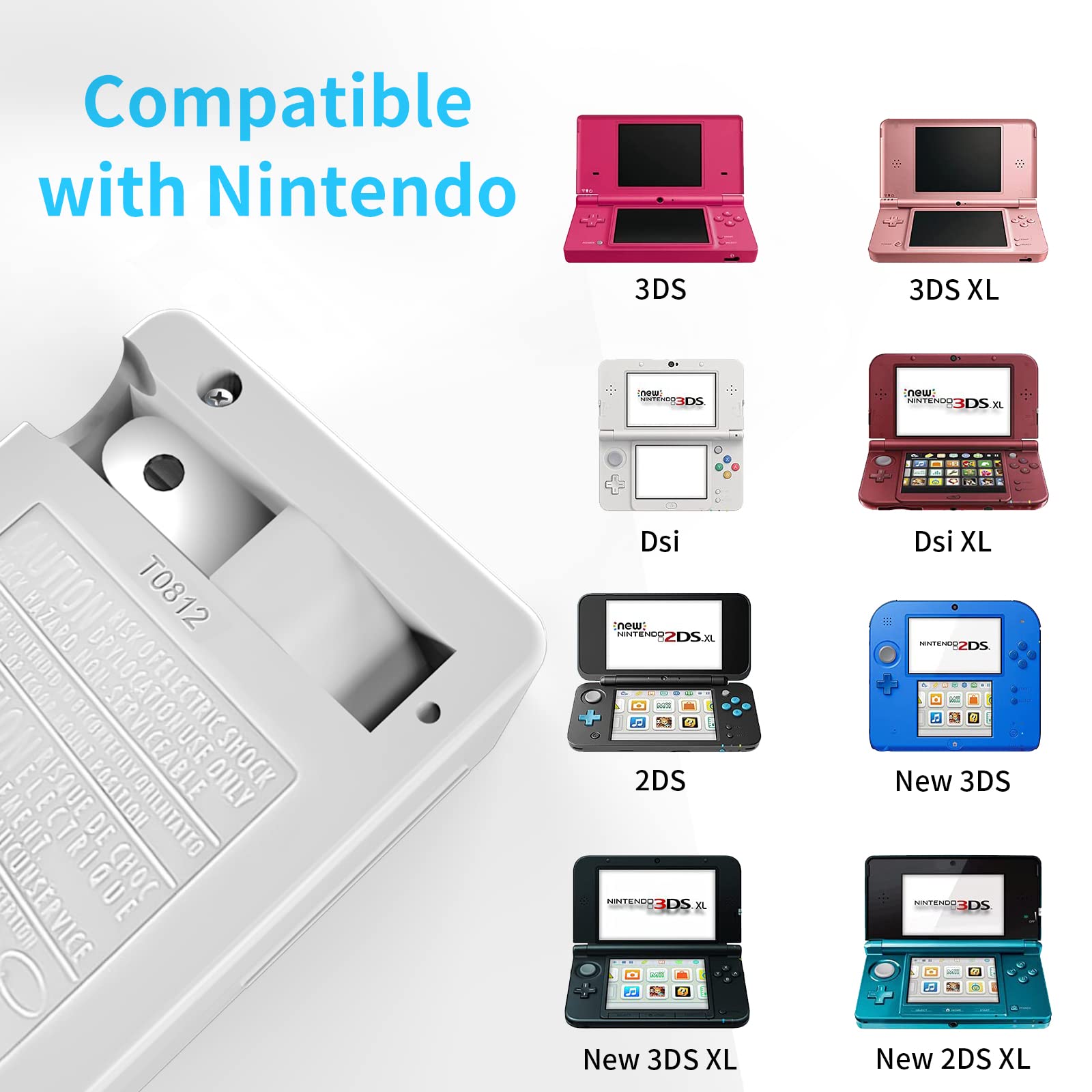 3Ds Charger, Dsi Charger, Ac Adapter Charger Home Travel Charger Wall Plug Power Adapter (100 240 V) Compatible With New 3Ds 2Ds