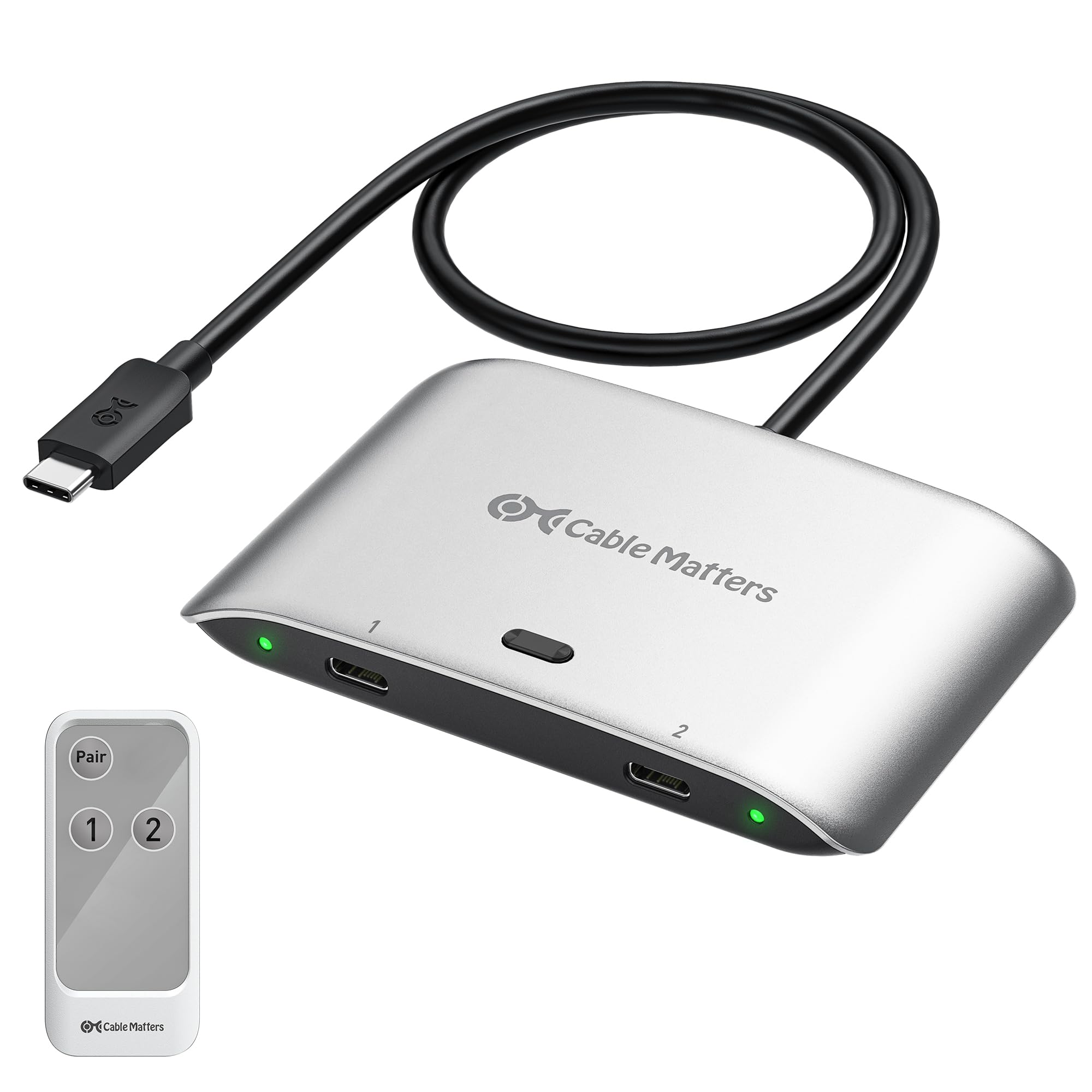 Cable Matters 20Gbps USB C Switch for 2 Computers, 140W PD, Up to 8K@30Hz on Windows, 4K@60Hz on macOS, Sharing One USB-C/Thunde