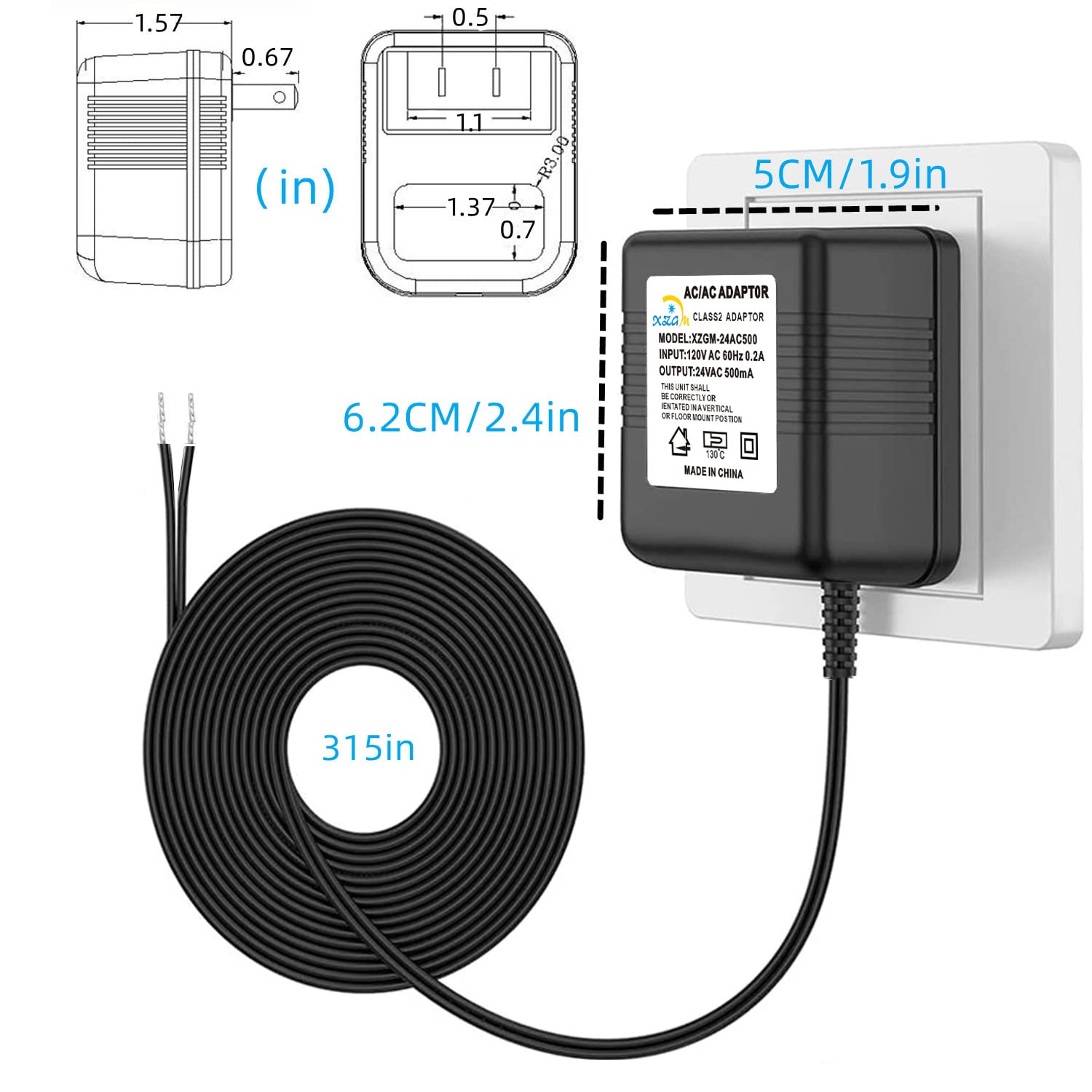 24V Doorbell Thermostats Transformer Compatible With Nest Honeywell Ecobee Sensis All Versions Of Ring Video Doorbells Power Ada