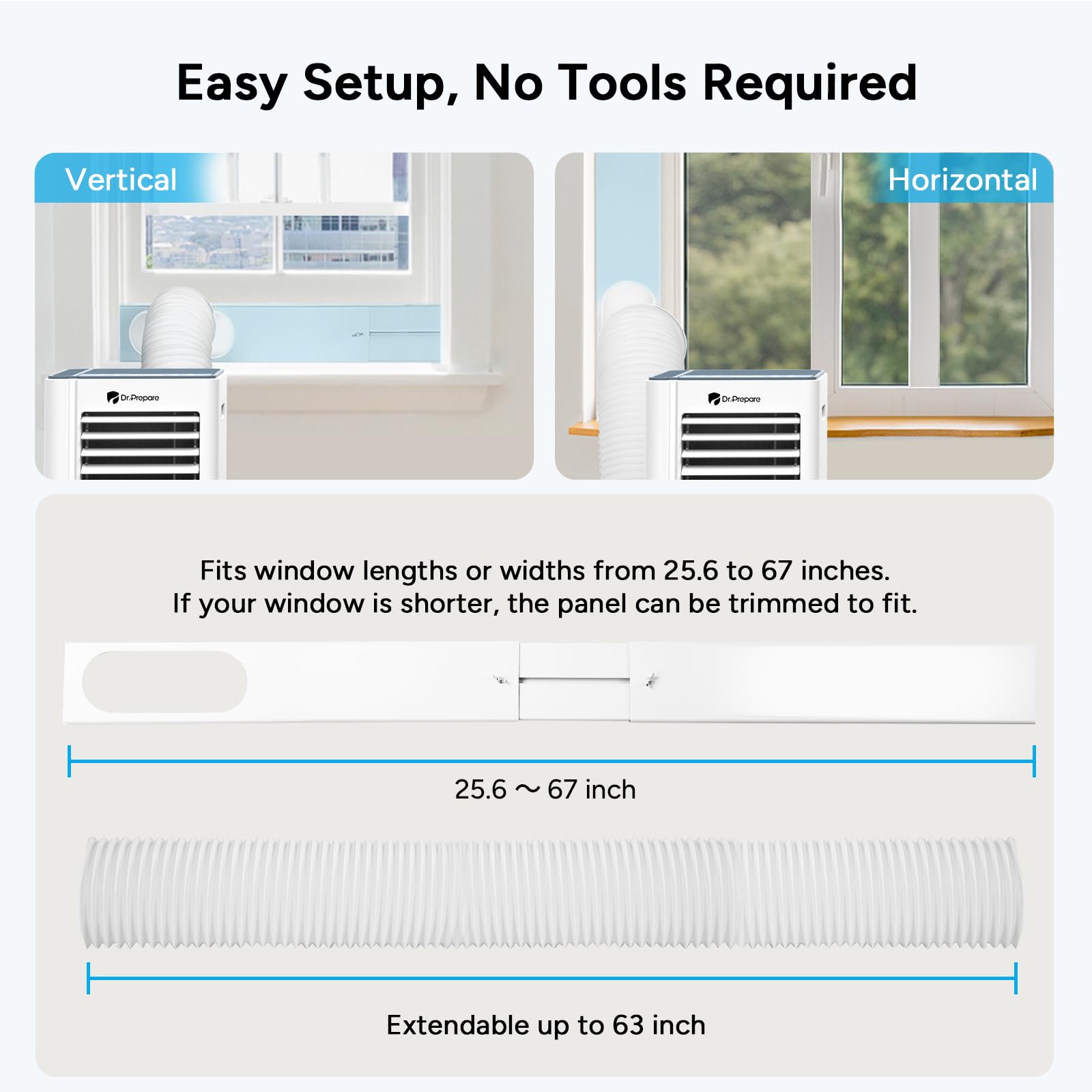 Dr.Prepare 8,000 Btu Portable Air Conditioner With Wifi, 4-In-1 Portable Ac Unit, Remote Control, Fast Cooling, 24H Timers With