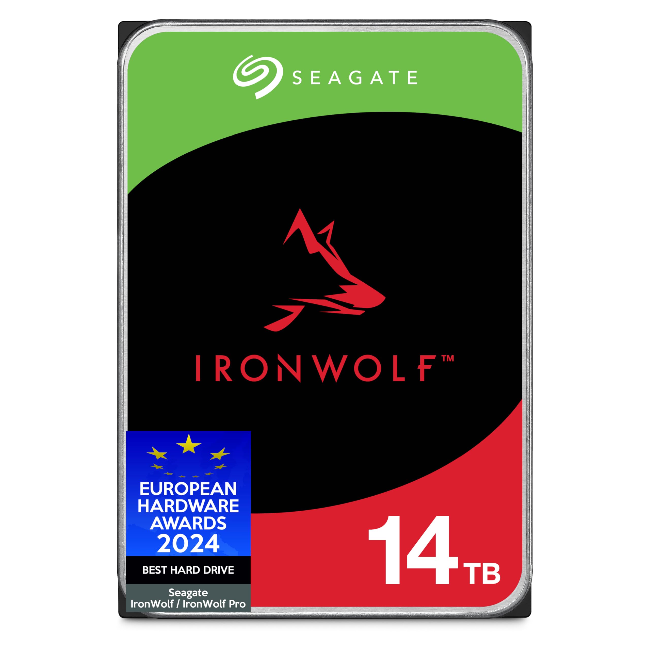 Seagate IronWolf Pro 14TB NAS Internal Hard Drive HDD � CMR 3.5 Inch SATA 6Gb/s 256MB Cache for RAID Network Attached Storage, Data Recovery Service � Frustration Free Packaging (ST14000NEZ008)