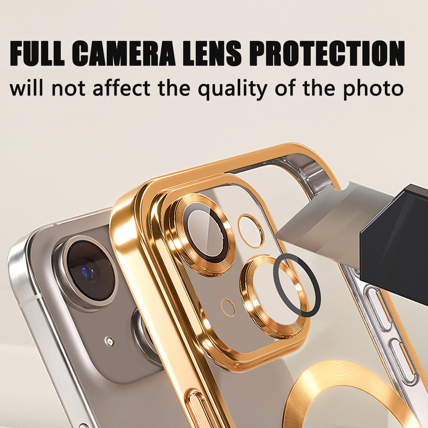Misscase For Iphone 15 Magsafe Case With Camera Lens Protector,Full Protection Magnetic Clear Case Compatible With Magsafe Elega