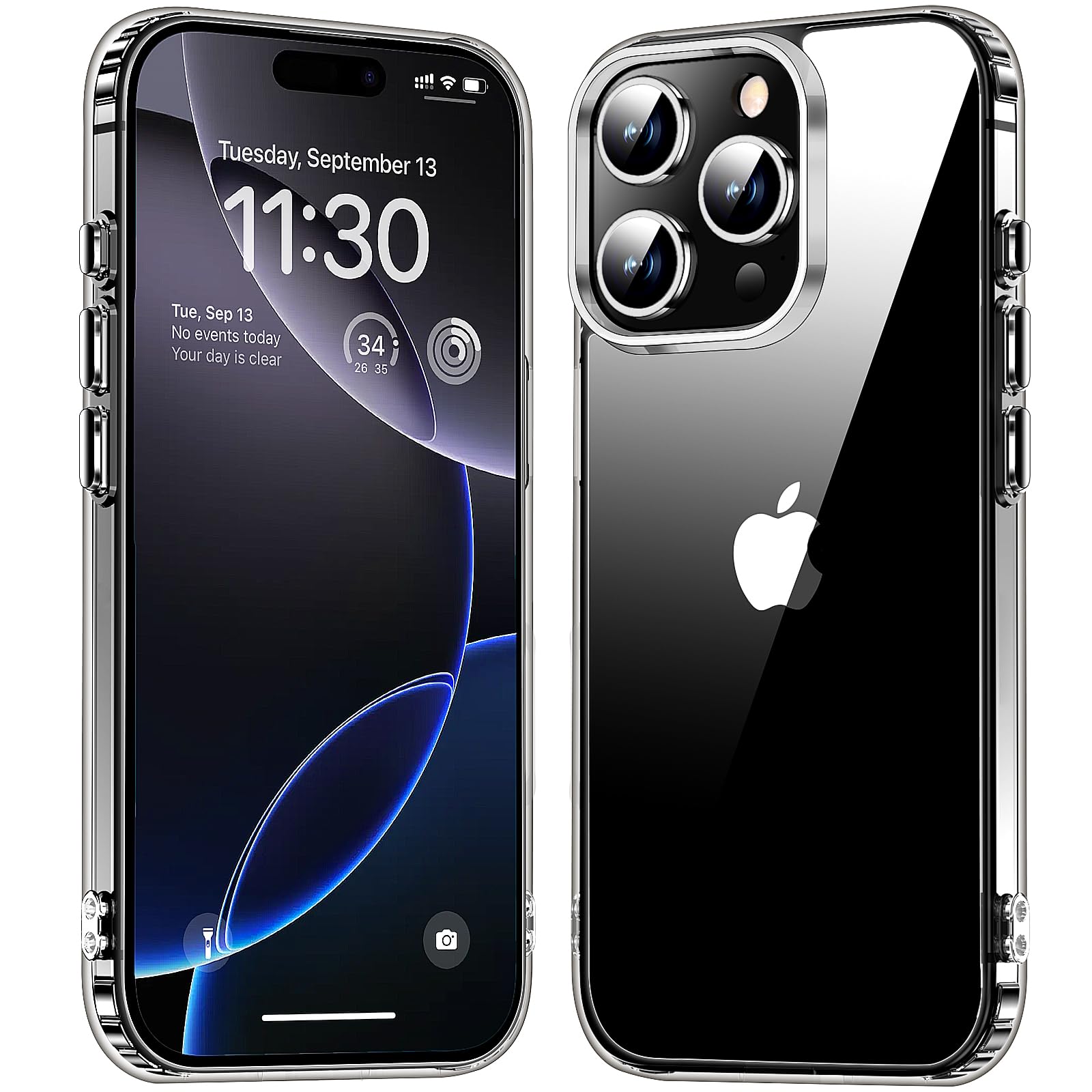 Mozoter For Iphone 16 Pro Max Case Clear,[Anti Yellowing] [Non Slip] Shockproof Bumper Phone Cover,Slim Thin Cute Case For Iphon