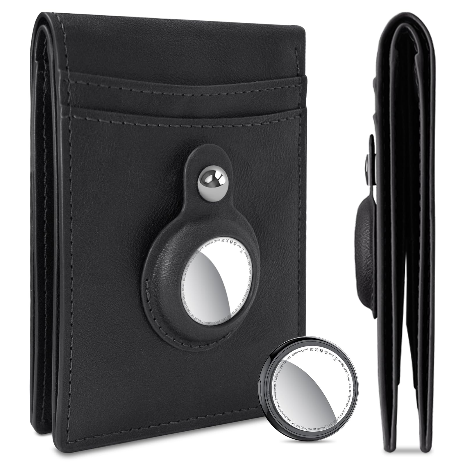 Air Tracker Tag 1-Pack (Black), Tukio Bluetooth 5.3 Tracker Tag for Apple Find My App(iOS Only), Replaceable Battery, 100dB Alar