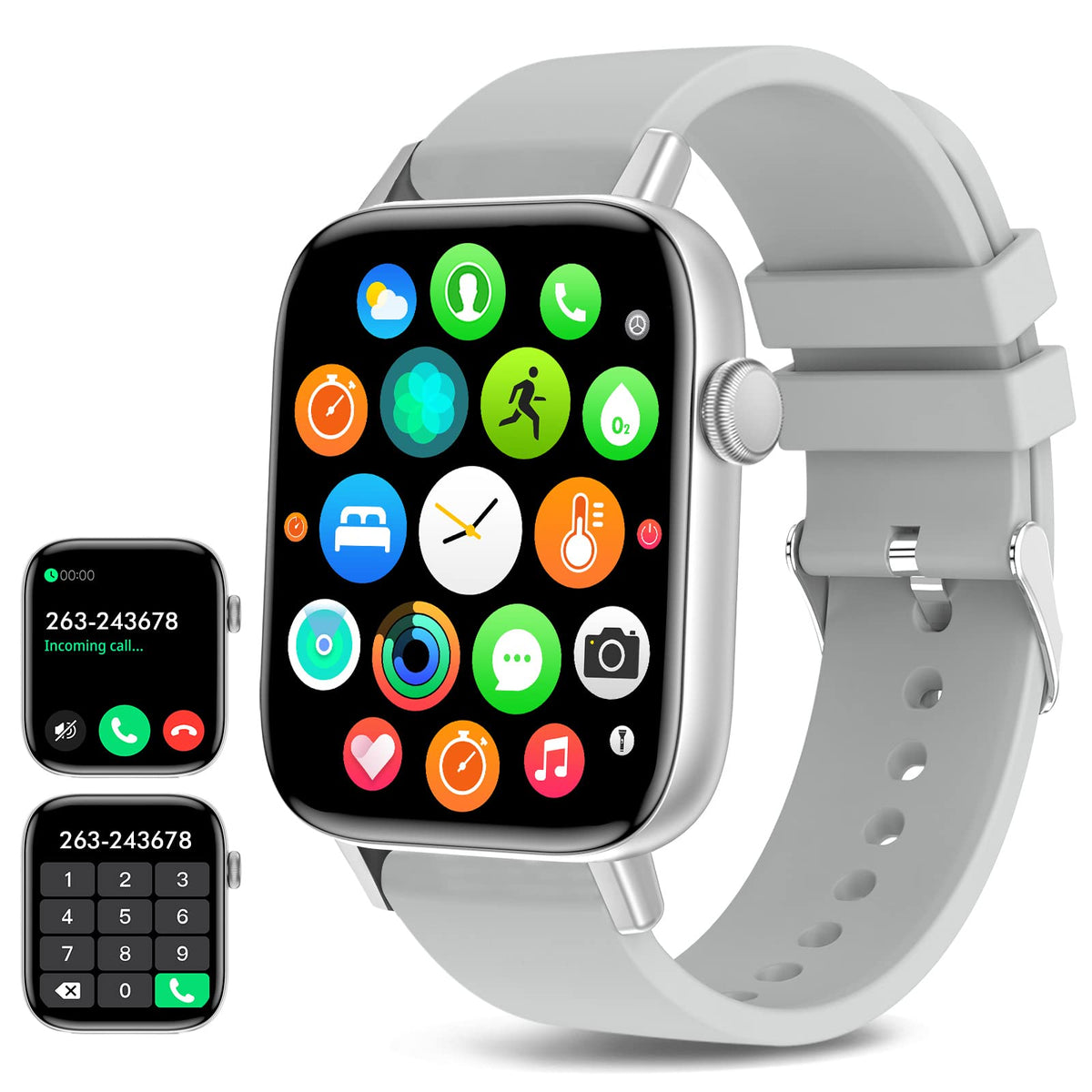 Smart Watch For Iphone/Android Phones (Answer/Make Calls)   1.9'' Hd Screen Fitness Tracker : Heart Rate/Sleep Monitor/Pedometer