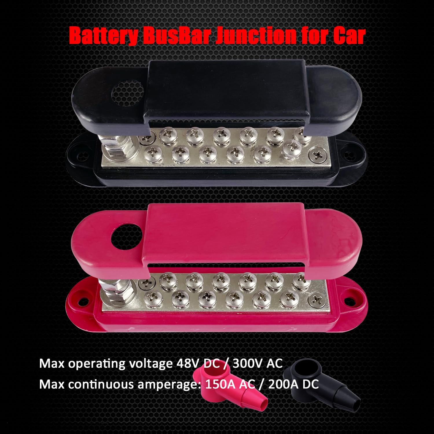 12 Terminals Bus Bar, Ampper 5.3'' Nickle Plated Brass Power/Ground Distribution Block Battery Busbar Junction For Car Vehicle R