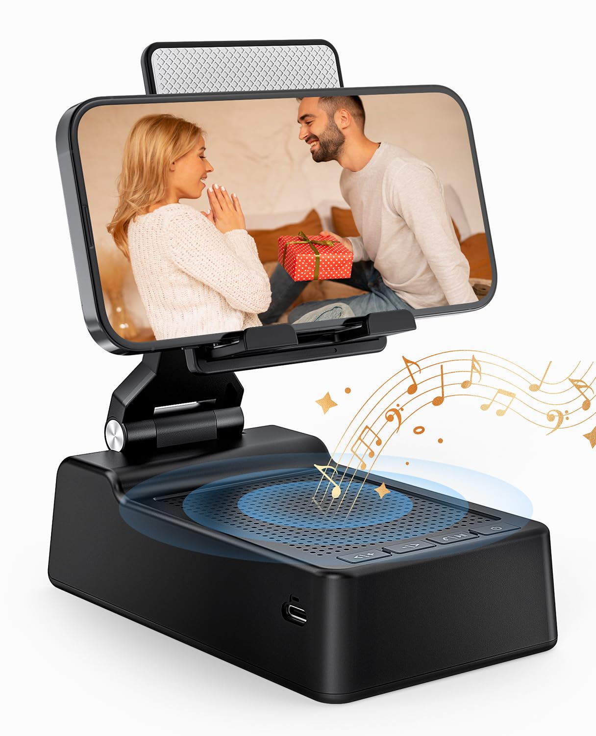 Gifts For Men Women, Phone Stand With Bluetooth Speaker, Hd Surround Sound Speaker, Compatible With All Iphone/Android Phones Ip