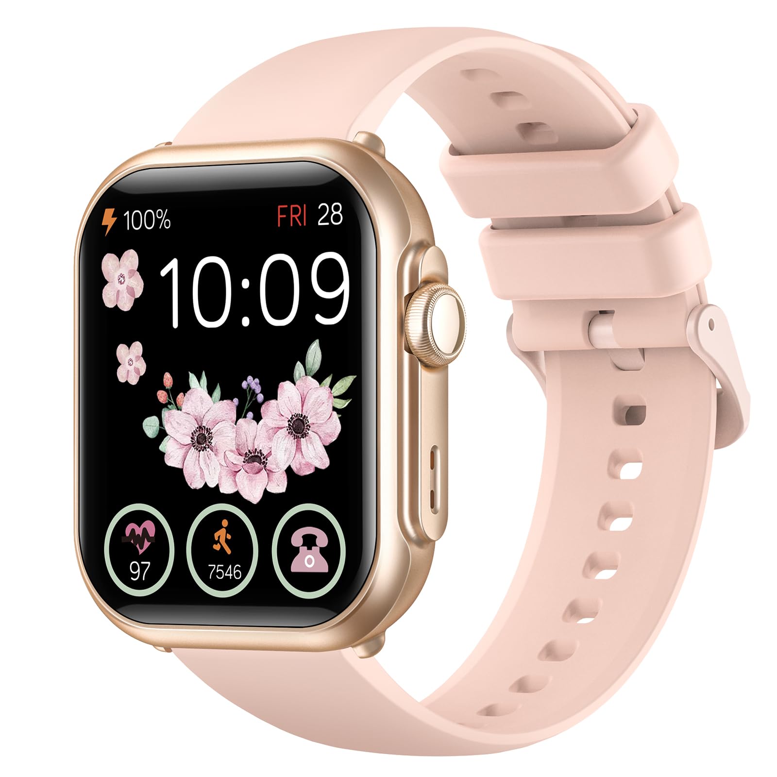 Smart Watches For Women Fitness Trackers: Smart Watch With 1000Mah 100 Day Battery Life Bluetooth Call Heart Rate Blood Pressure