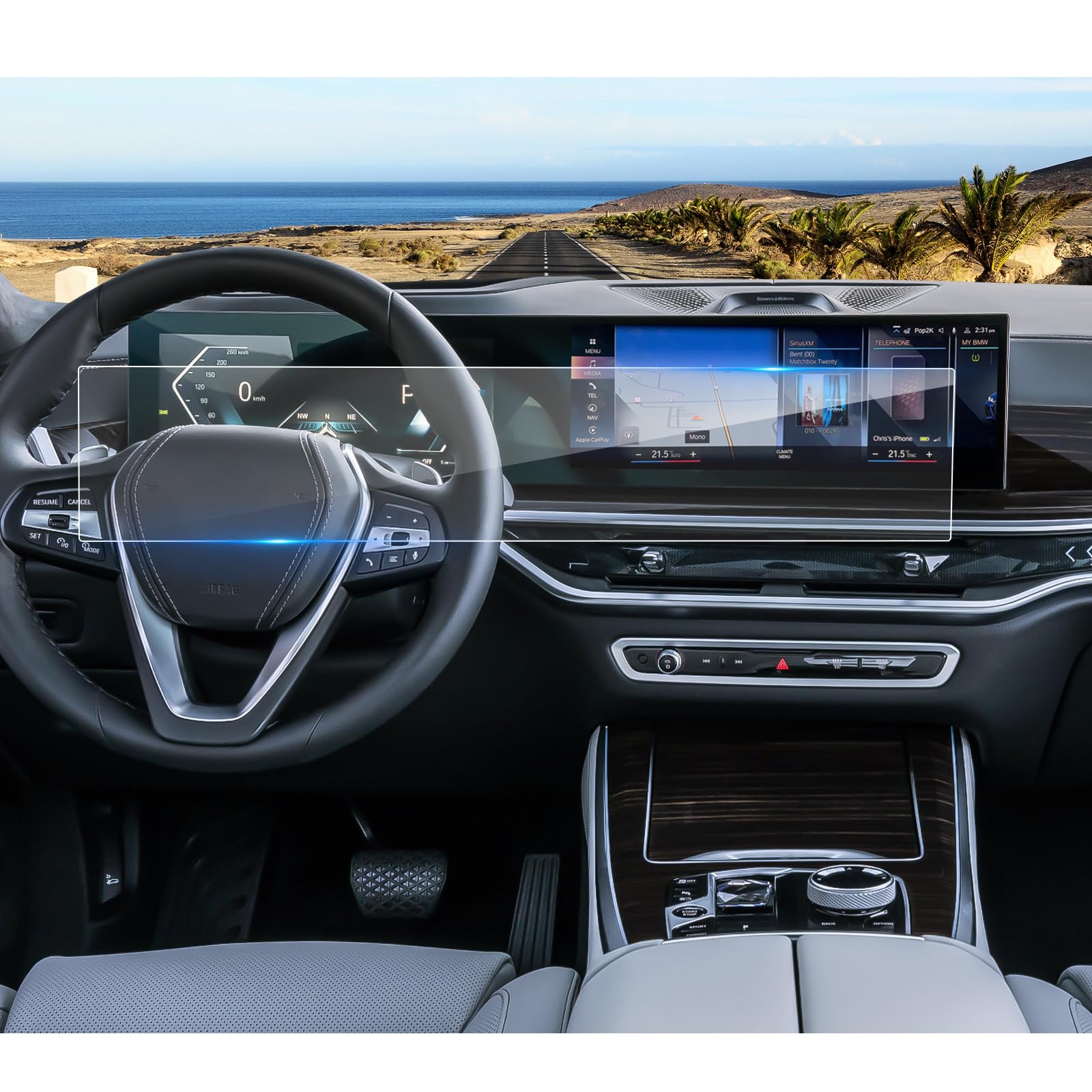 Coleya Updated 2024 2025 X5 X6 X7 Xm Screen Protector For Bmw Idrive 8 (14.9Inch Navi+12.3Inch Dash) Display, 9H Tempered Glass