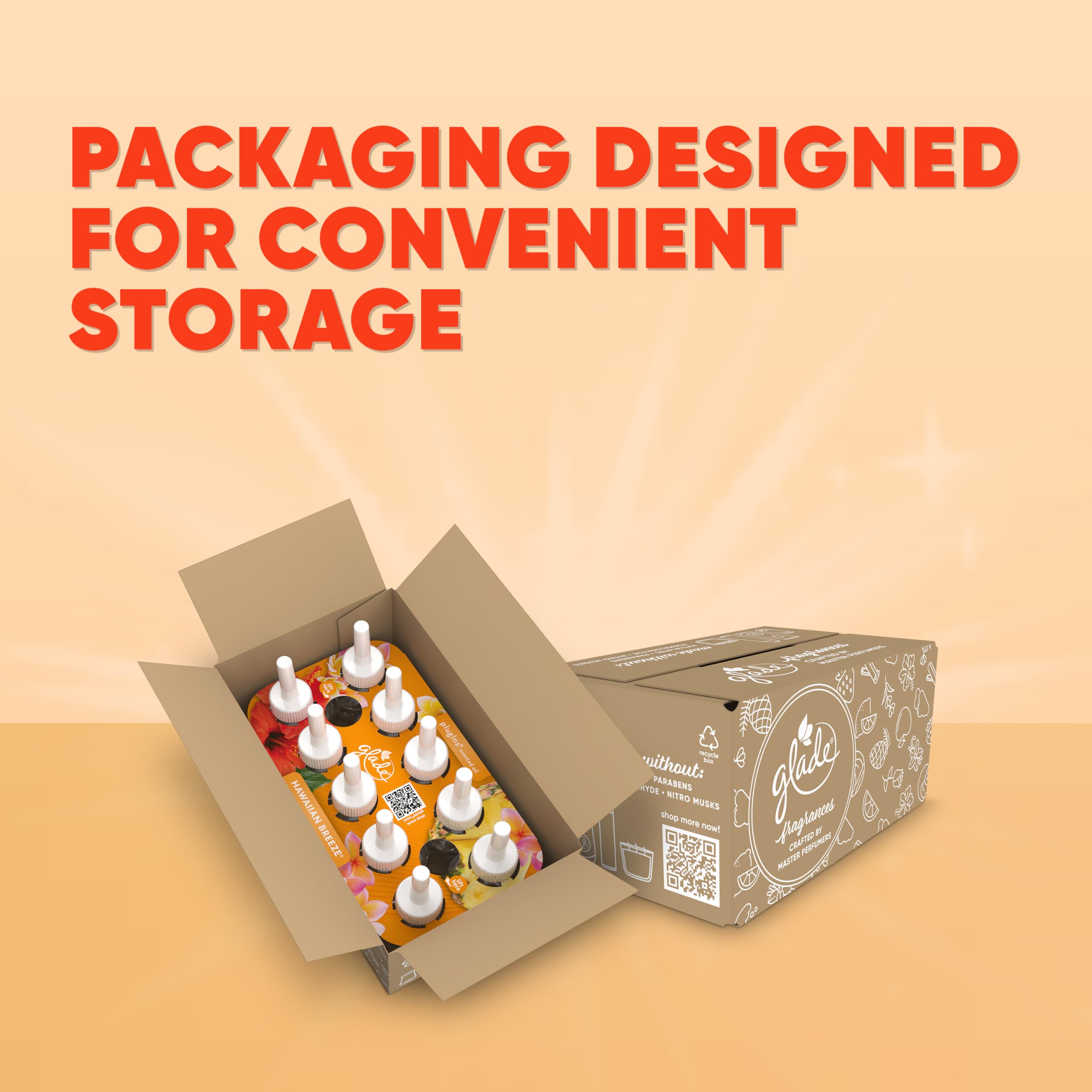 Glade Plugins Refills Air Freshener, Scented And Essential Oils For Home And Bathroom, Hawaiian Breeze, 6.7 Fl Oz, 10 Count (Pac