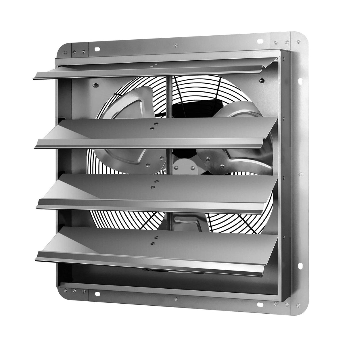 Ipower 16 Inch Shutter Exhaust Fan Aluminum, High Speed 1450Rpm, 2300 Cfm, 1 Pack, Silver