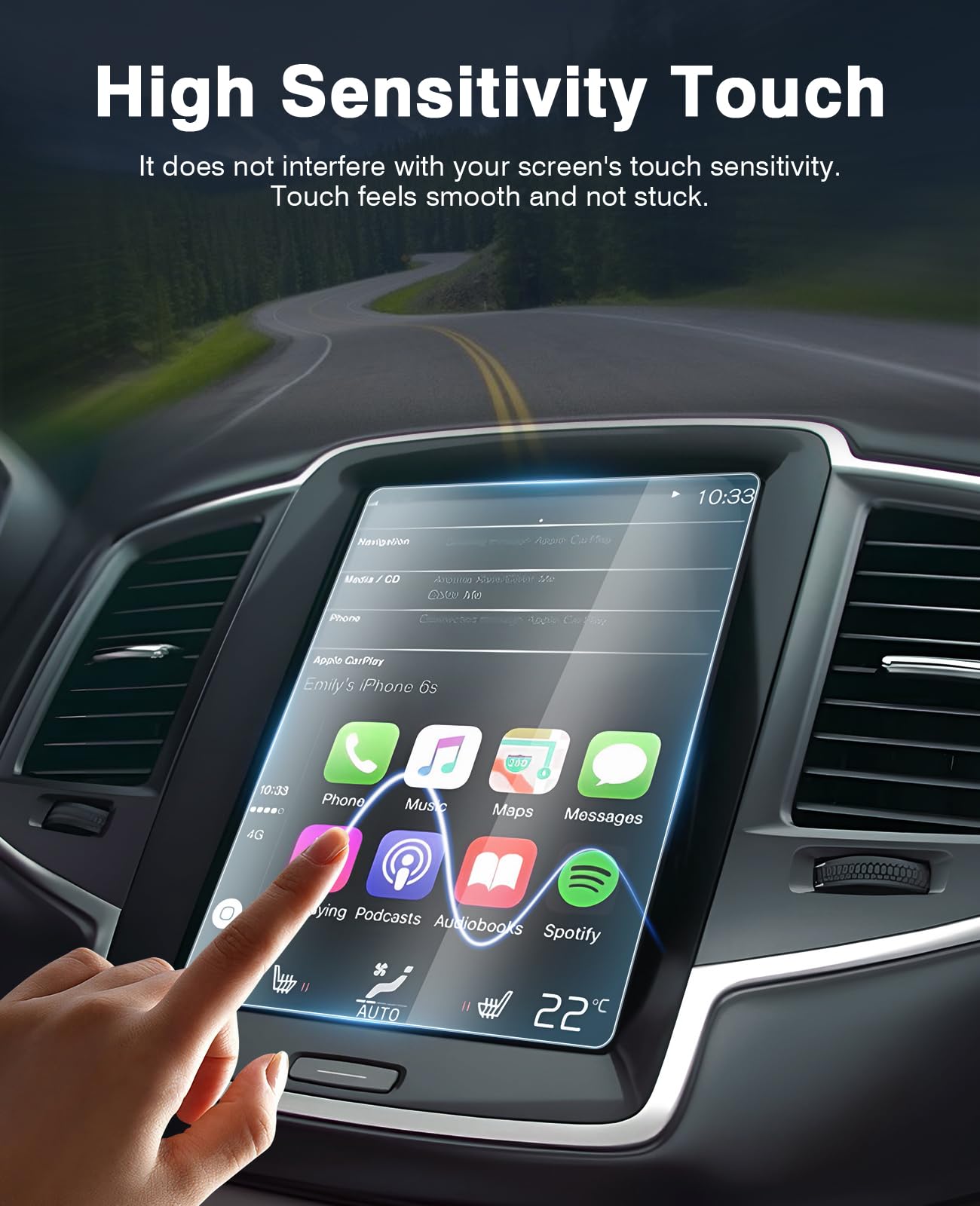 Sunsdrew 2Pcs Volvo Screen Protector For Volvo Xc40 Xc60 2018 2024/S60 S90 V60 19 24/Xc90 16 24/V90 17 24,8.7 Inch Anti Glare Tempered Glass Touchscreen Protector For Volvo Accessories Matte