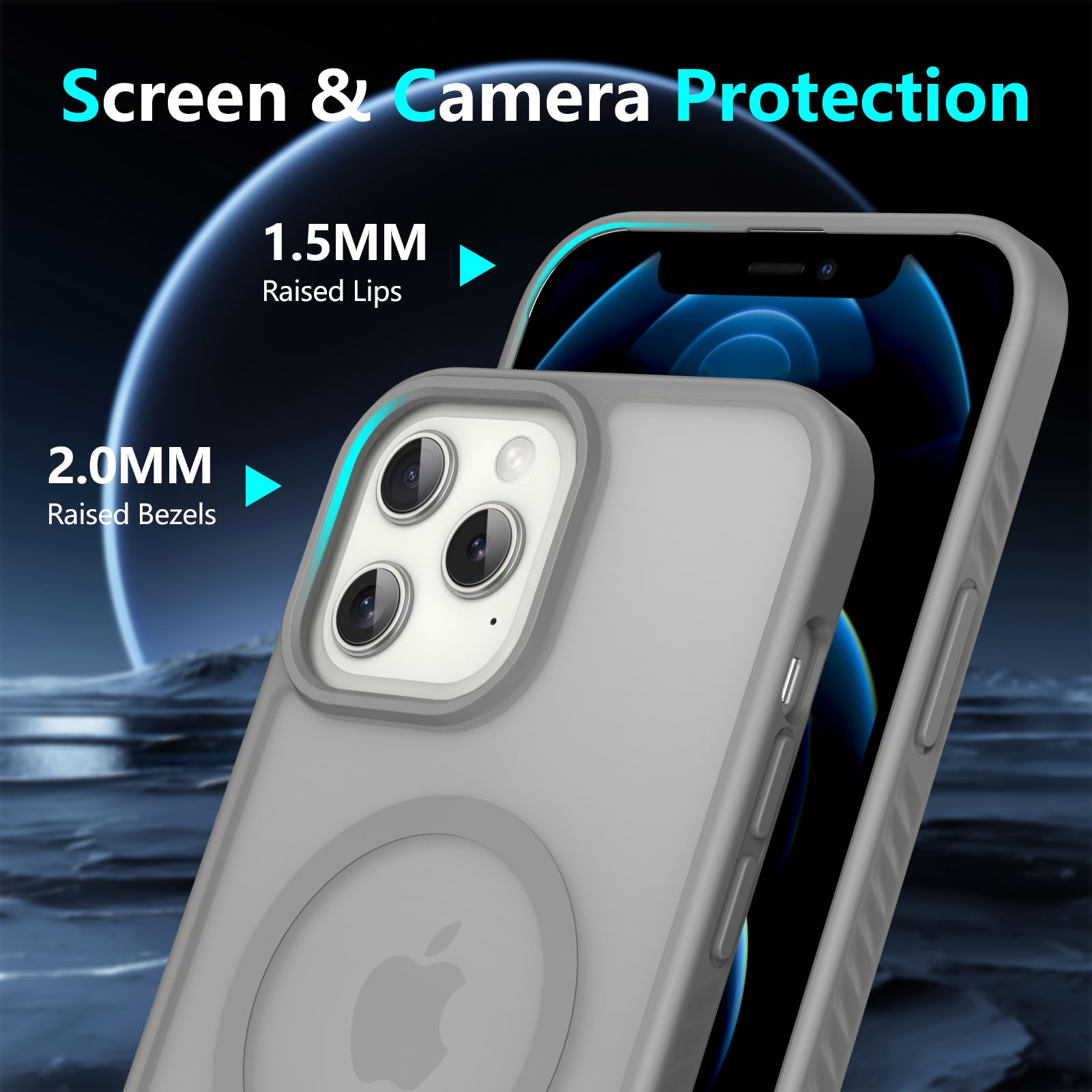 For Iphone 12 Pro Max Case: [Fit For Magsafe] Strong Magnetic & Invisible Stand, Military-Grade Protection With Screen Protector