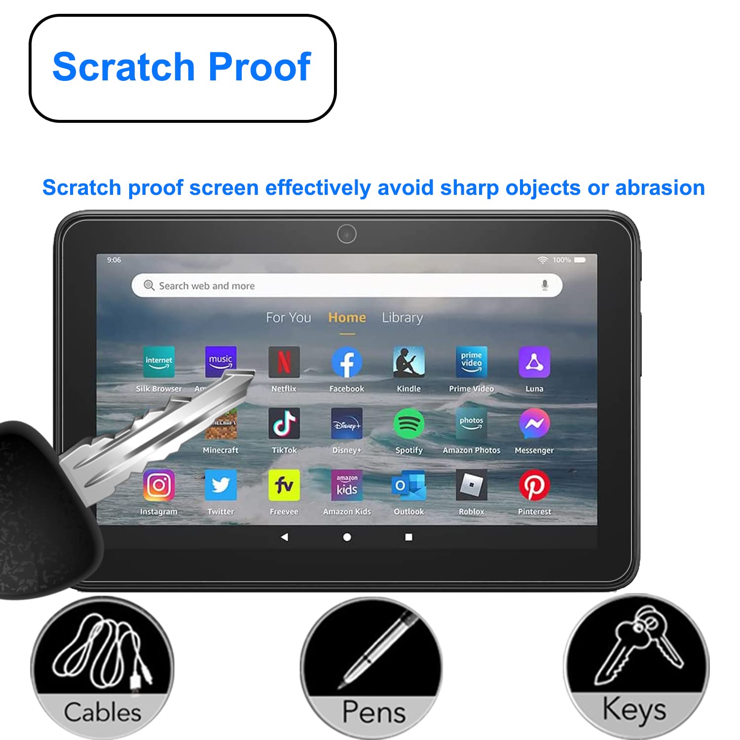 Kxoyjad 2 Pack Screen Protector For 7 2022 Kids 7    Tablet, Tempered Glass Film