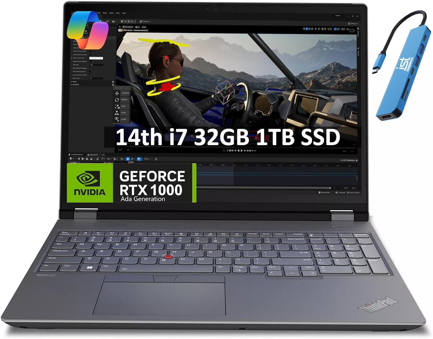 Lenovo ThinkPad P16 Gen 2 Mobile Workstation (16 FHD+ 100% sRGB, Intel 20-Core i7-14700HX, 32GB DDR5, 1TB SSD, NVIDIA RTX 1000 A