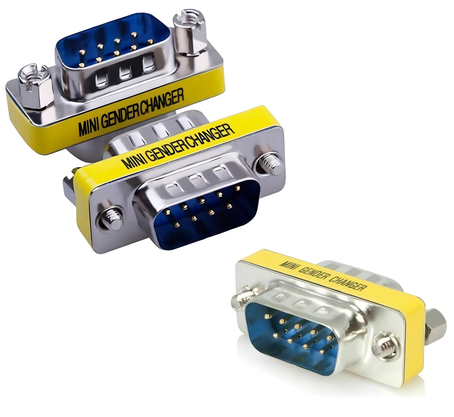 Kneutrix 9 Pin Rs232 Db9 Serial Gender Changer Coupler Adapter 3 (Db9 M/M (3 Pieces)) Db9 Male To Male