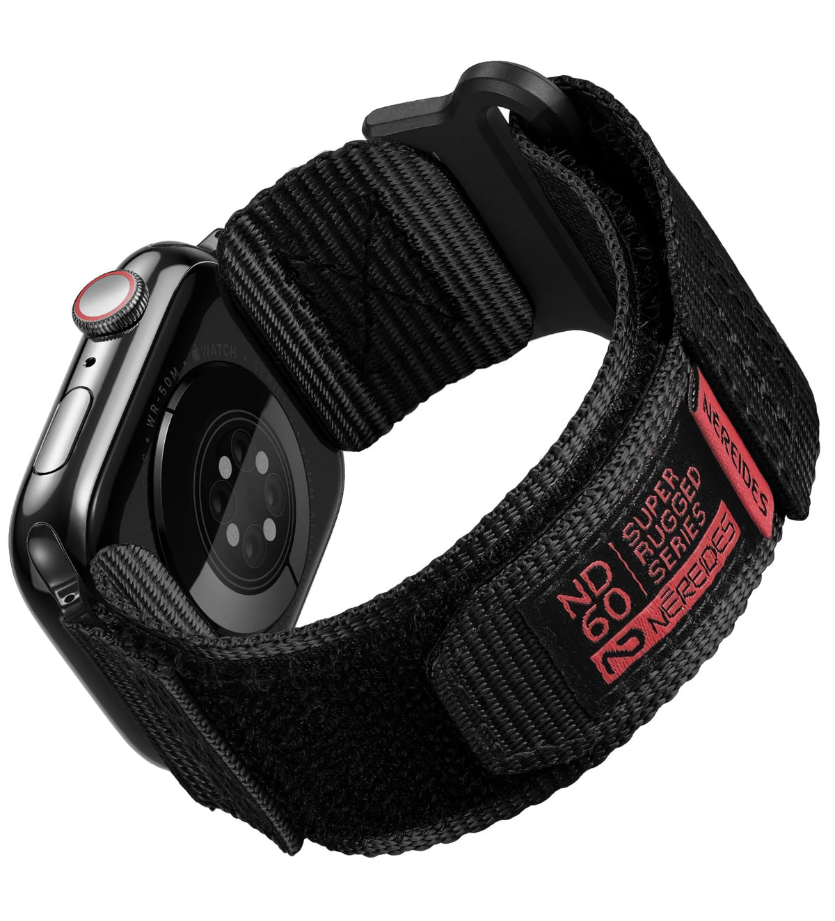Nereides Compatible With Apple Watch Band Series 8/7/6/5/4/3/2/1/Se, Nylon Sports Strap With Woven Design For 42Mm/44Mm/45Mm 38Mm/40Mm/41Mm (42Mm/44Mm/45Mm L, Black)