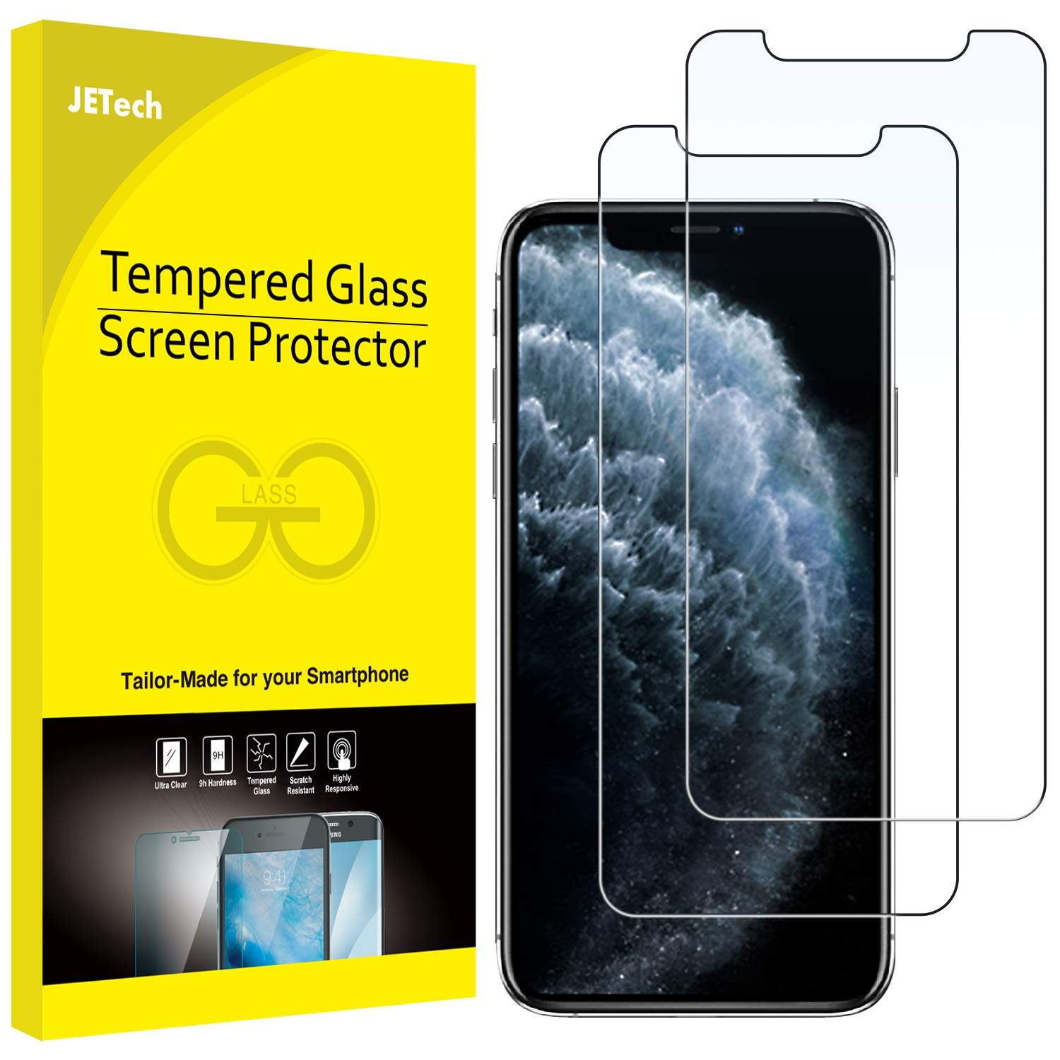 Jetech Screen Protector For Iphone 11 Pro, Iphone Xs And Iphone X 5.8 Inch, Tempered Glass Film, 2 Pack