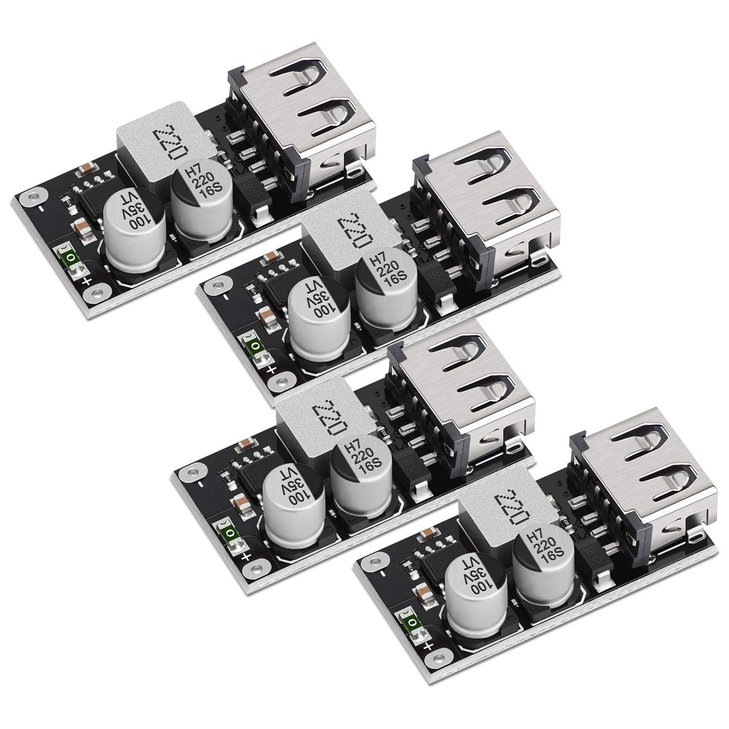 Drok Usb Buck Converter, 4Pcs Dc Dc Step Down Module 6 32V 12V 24V To 5V Qc 3.0 Charging Module Power Supply Voltage Regulator V