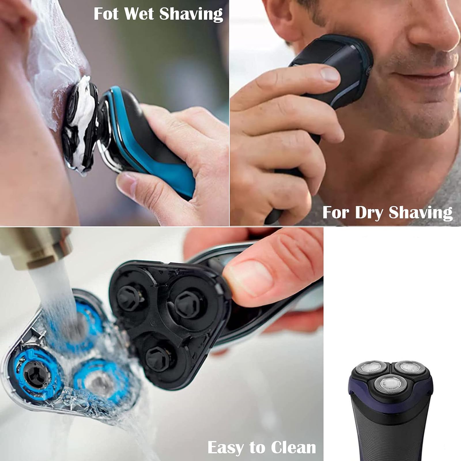 Hq8 Replacement Heads Fit For Philips Electric Shavers, Oem Hq8 Heads Upgraded Razor Replacement Blades Compatible With Norelco