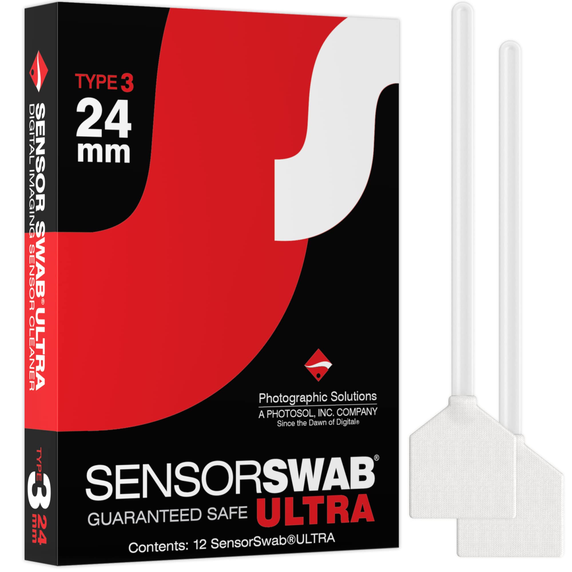 Photographic Solutions Sensor Swab Ultra Digital Imaging Sensor Cleaner   Pack Of 12 (Type 3 (24Mm))