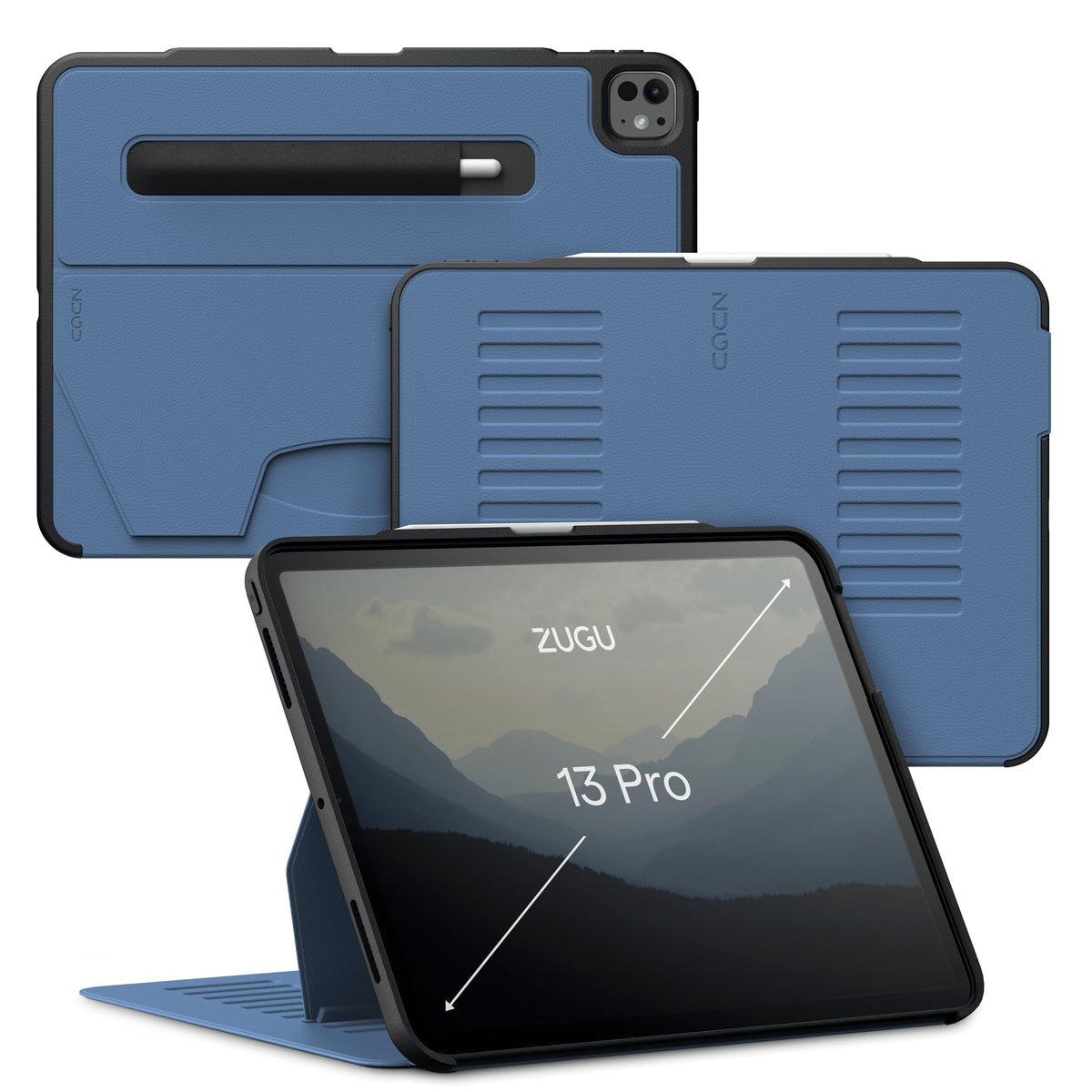 Zugu Case For Ipad Pro 13 (M4) 2024, Slim Protective Cover With Apple Pencil Holder, Auto Wake/Sleep, Multiple Viewing Angles   Ipad Pro 13 Inch Case, Ipad 13 Case, Ipad Pro 13 Inch Case   Slate Blue