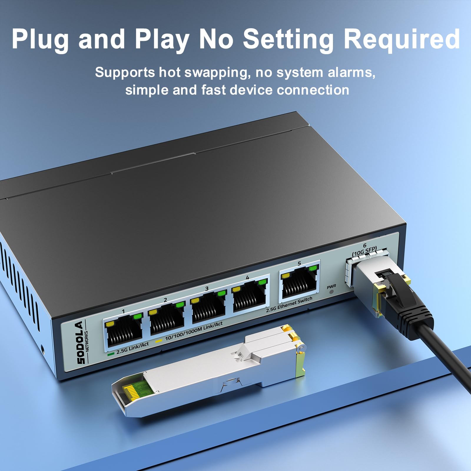 Sodola 1.25G Sfp T, 10/100/1000Base T Copper Sfp, Sfp To Rj45 Sfp Module Transceiver For,Cisco Sfp Ge T, Meraki, Fortinet, Ubiqu