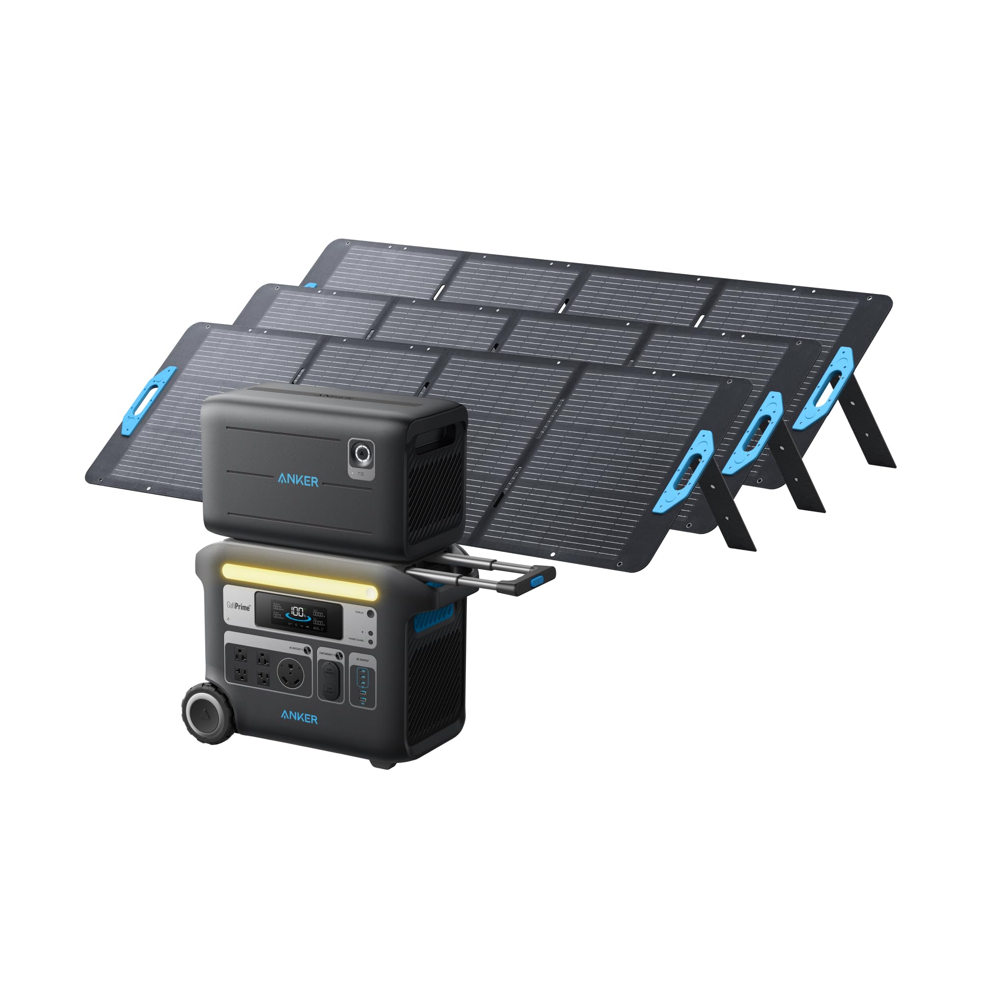 Anker Solix F2000 Portable Power Station, Powerhouse 767 And 760 Expansion Battery, With 3  200W Solar Panels, 4096Wh Lifepo4 Ba