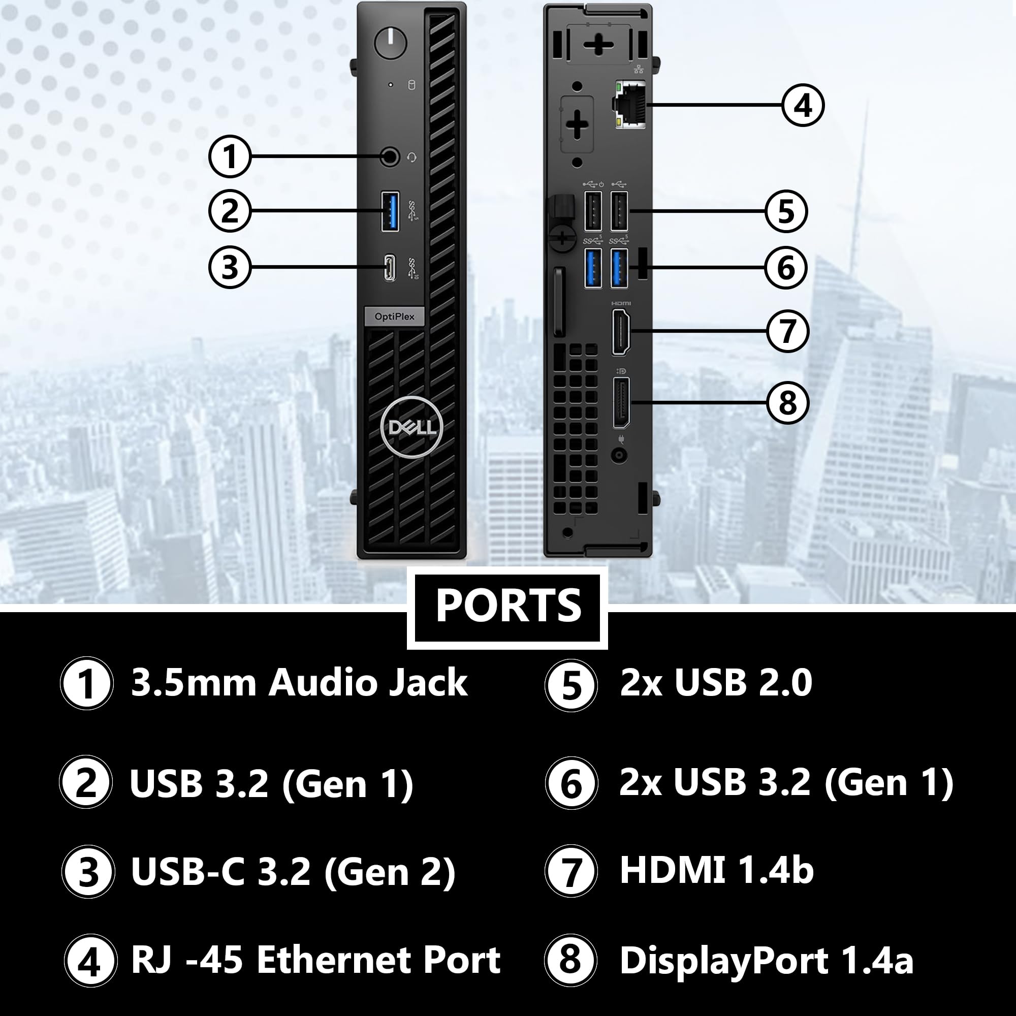 2024 Optiplex 7020 7000 Mff Intel I5 14500T (14 Cores, Beats Intel I7 13700T), 16Gb Ram, 512Gb Nvme, Wifi, Displayport, Wired Kb