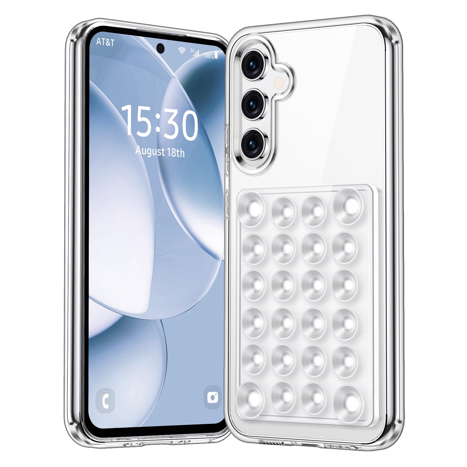 Miss Arts For Samsung Galaxy S24 Case With Suction Cup Phone Mount, Phone Case With Silicone Suction Grip Holder For Selfies And