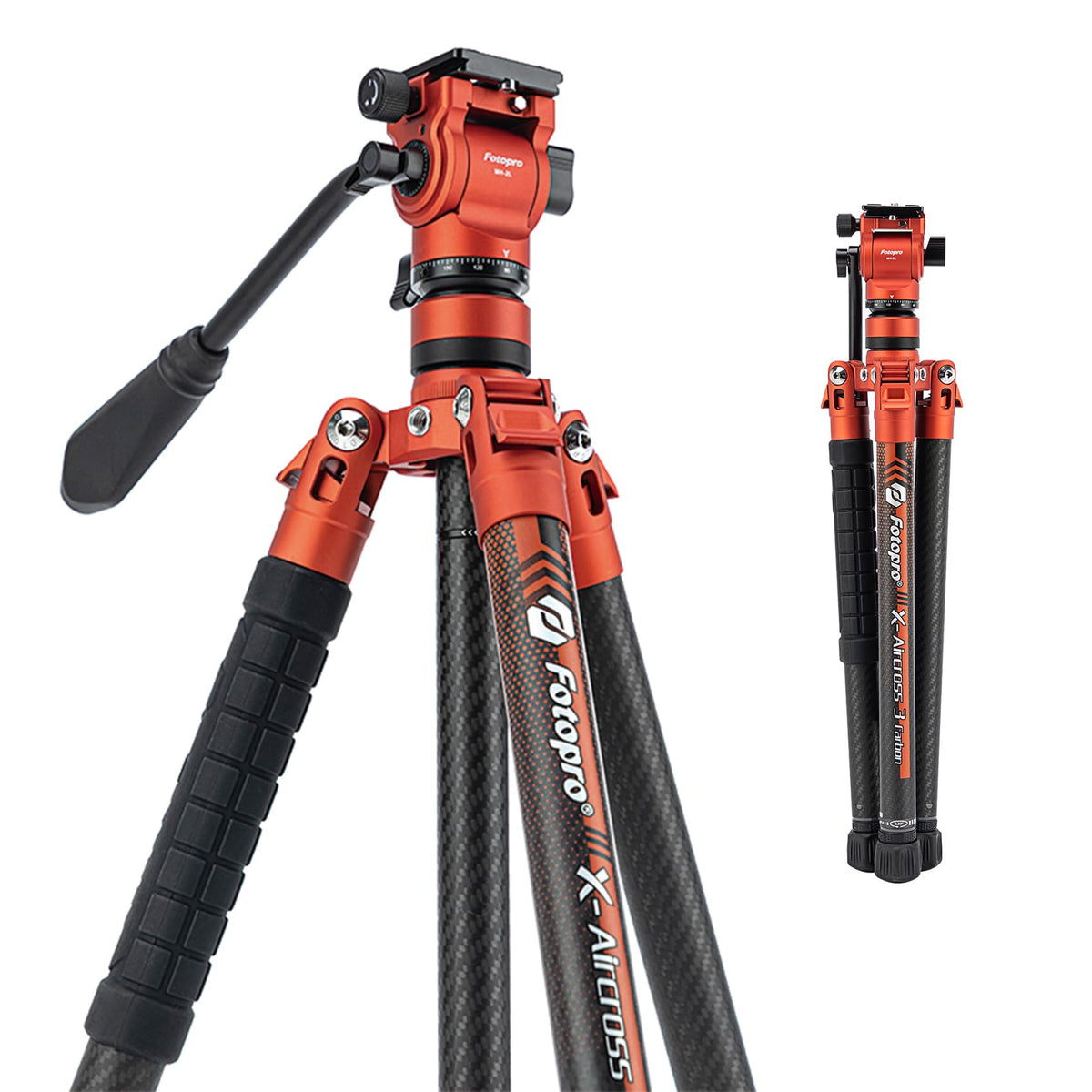 Fotopro Carbon Fiber Tripod 2.3Lbs Ultralight 62 Inch Portable Travel Video Tripod For Camera Dslr Load Up To 22Lbs X Aircross 3