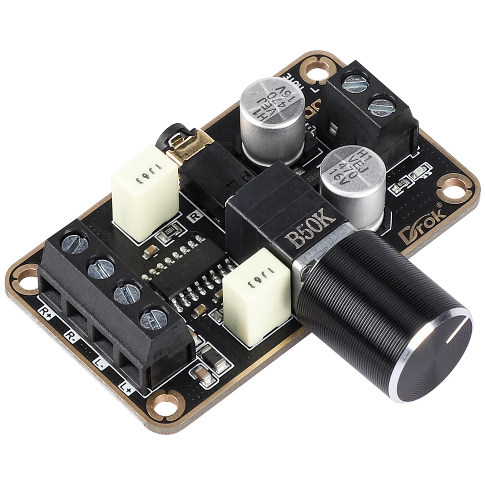 Drok 5W+5W Mini Audio Amplifier Board Pam8406 Dc 5V Digital Stereo Power Amp 2.0 Dual Channel Class D Amplify Module For Speaker Sound System Diy