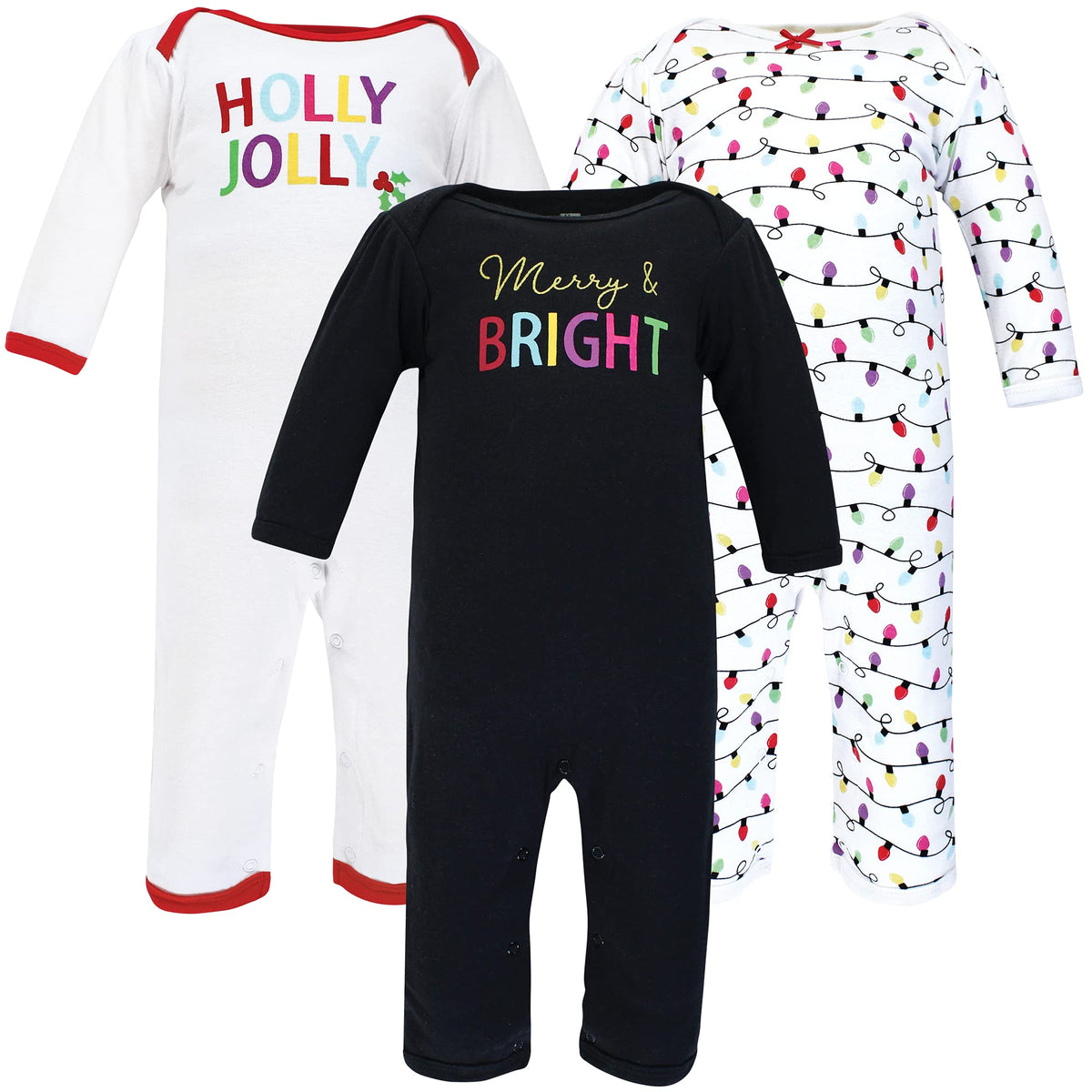 Hudson Baby Unisex Baby Cotton Coveralls Merry And Bright, 6 9 Months