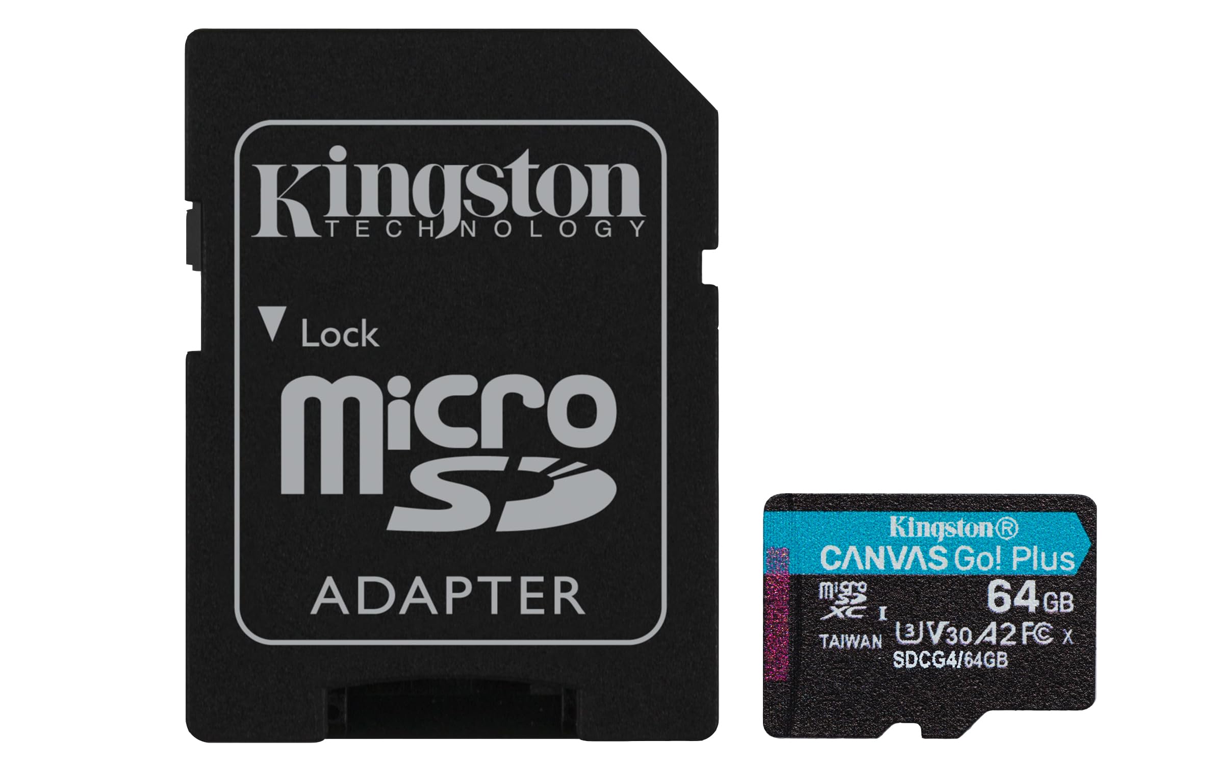 Kingston Canvas Go Plus 64GB microSD Card | Up to 200MB/s | Class 10, UHS-I, U3, V30, A2 | SDCG4/64GB