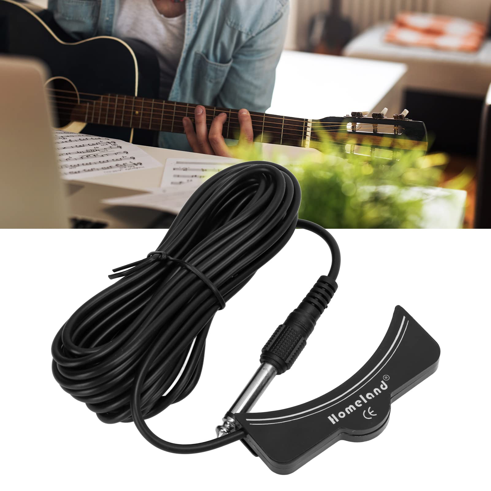 Classical Acoustic Guitar Pickup, Sound Hole Pickup Guitar High Sensitivity Low Noise Arc Sound Hole Accessories Gmb309B Sportin