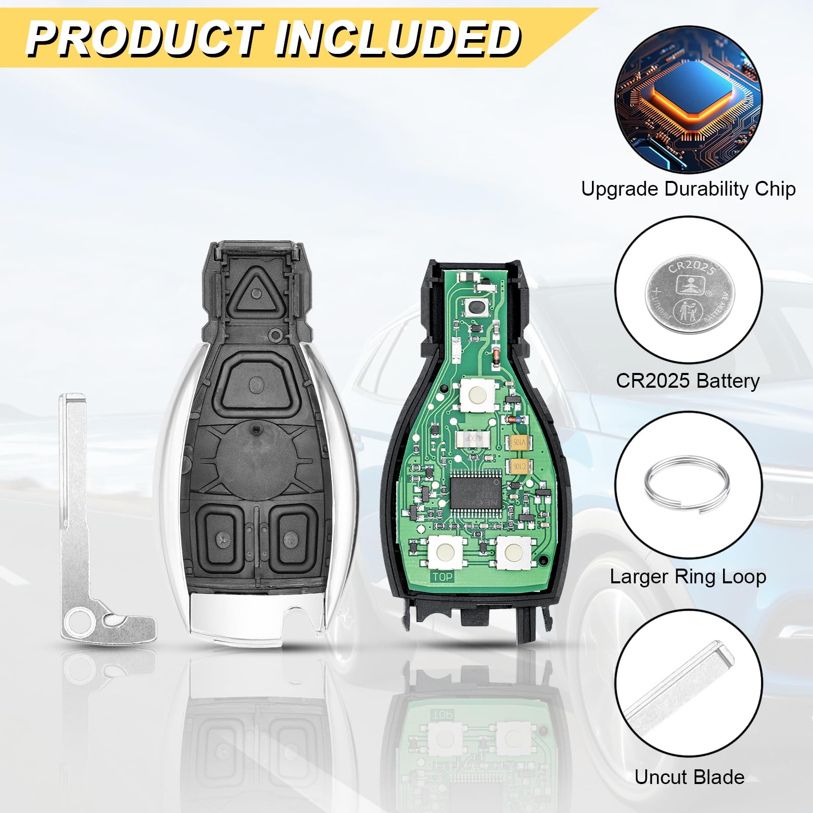 Vurkcy Key Fob Replacement For 1997-2014 Mercedes Benz C Cl E Gl Ml R S Class/ 97-14 Sprinter 300 Sl Series Car Keyless Entry Re