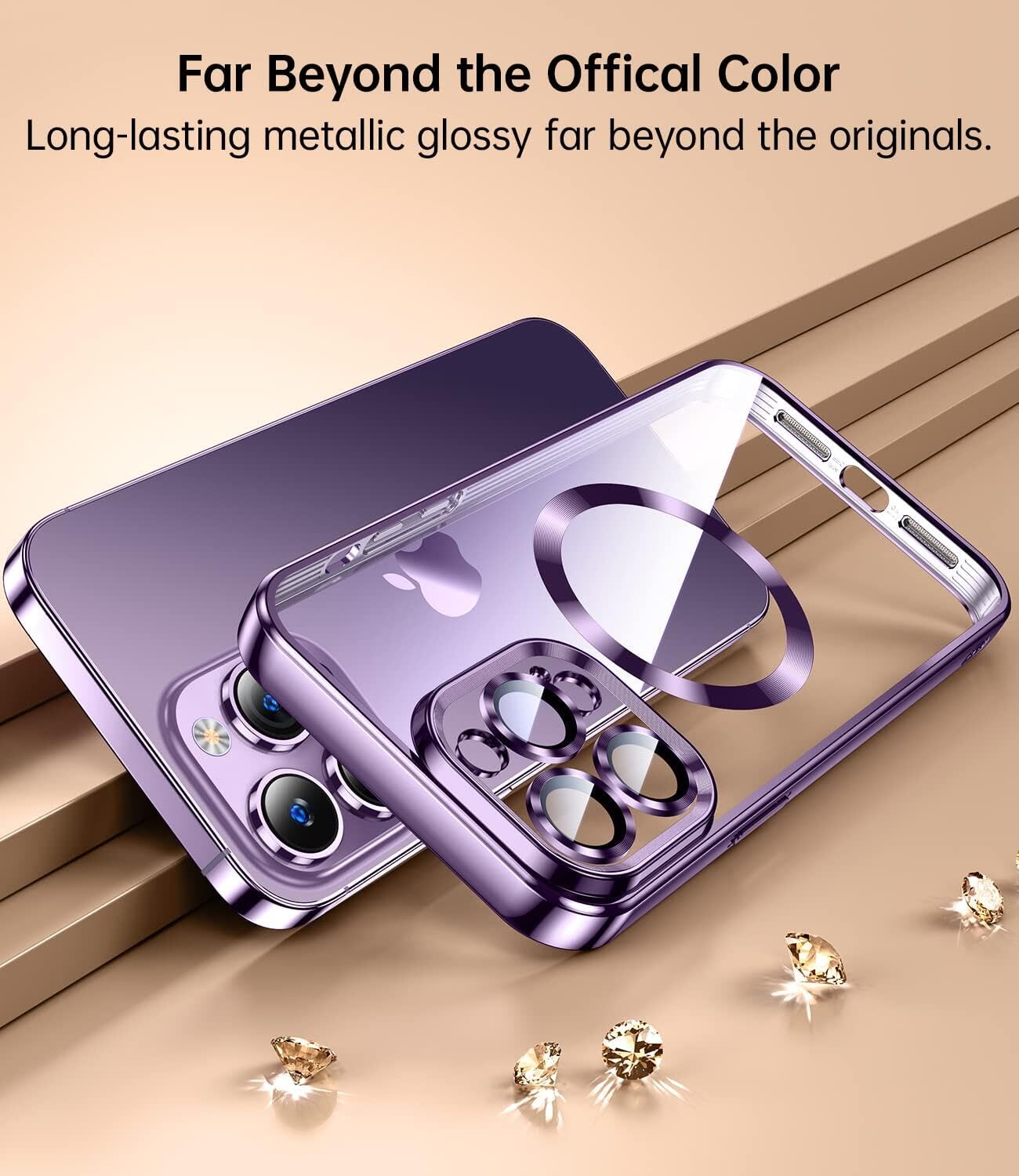 Jueshituo Magnetic Clear Designed For Iphone 13 Pro Max Case With Exlusive Build In Lens Cover [No.1 Strong N52 Magnets] [Compat