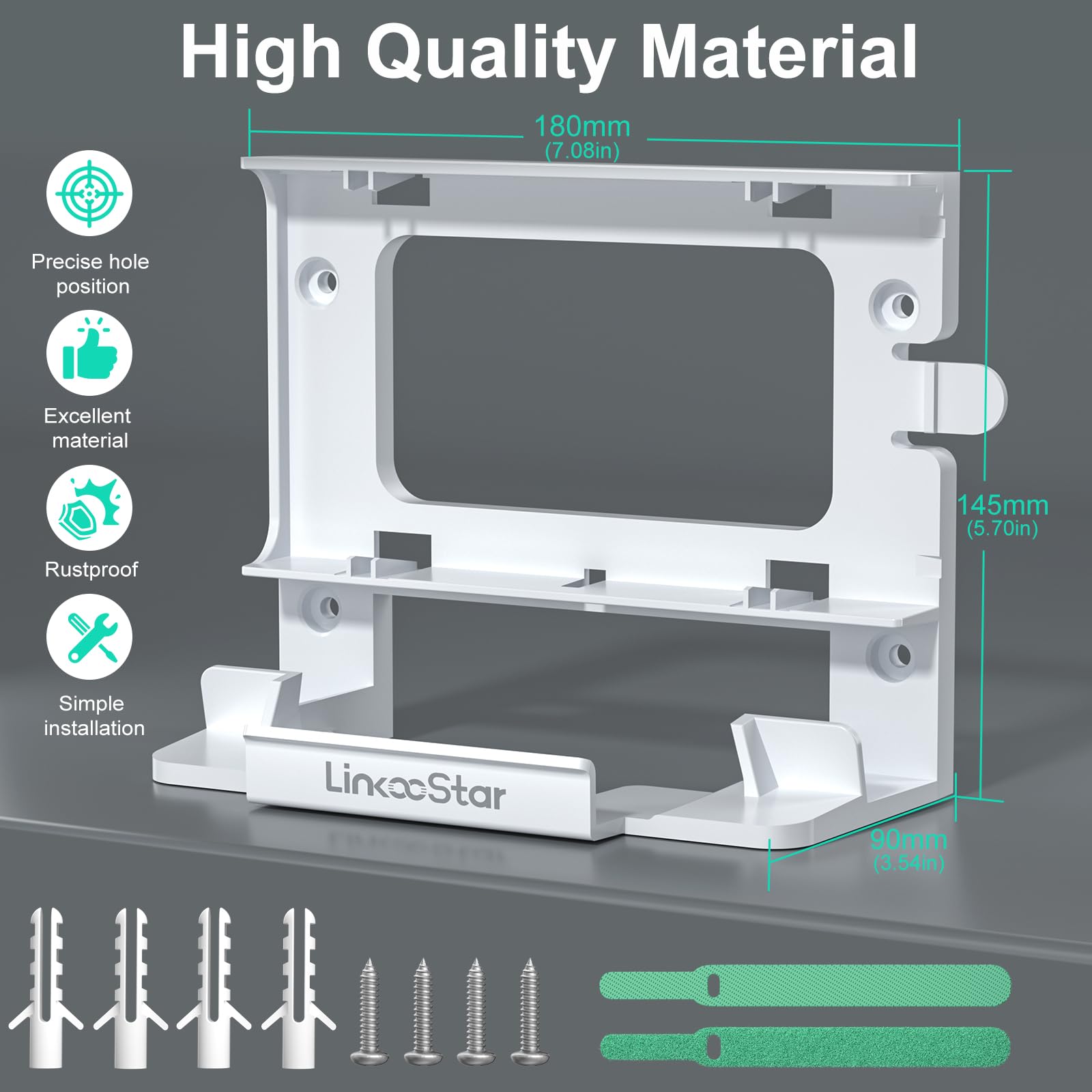 Linkoostar Starlink Gen 3 Mount, All In One Starlink Router Mount For Starlink V3 Wall Mount/Desk Mount For Starlink Standard V3