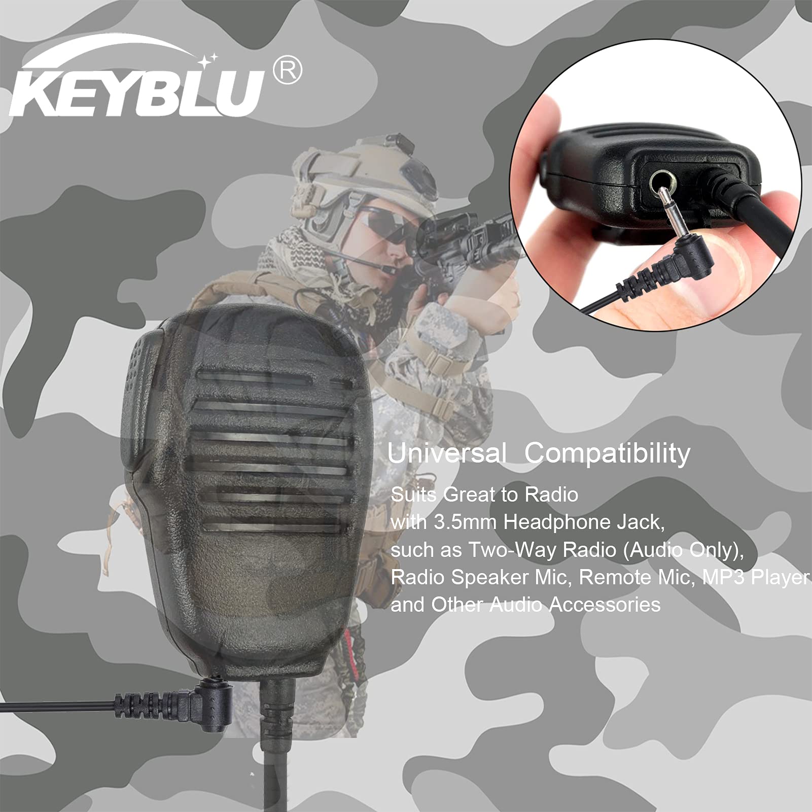 Keyblu Law Enforcement Surveillance Kit Acoustic Tube Listen Only Earpiece For 2 Way Radio (3.5Mm)