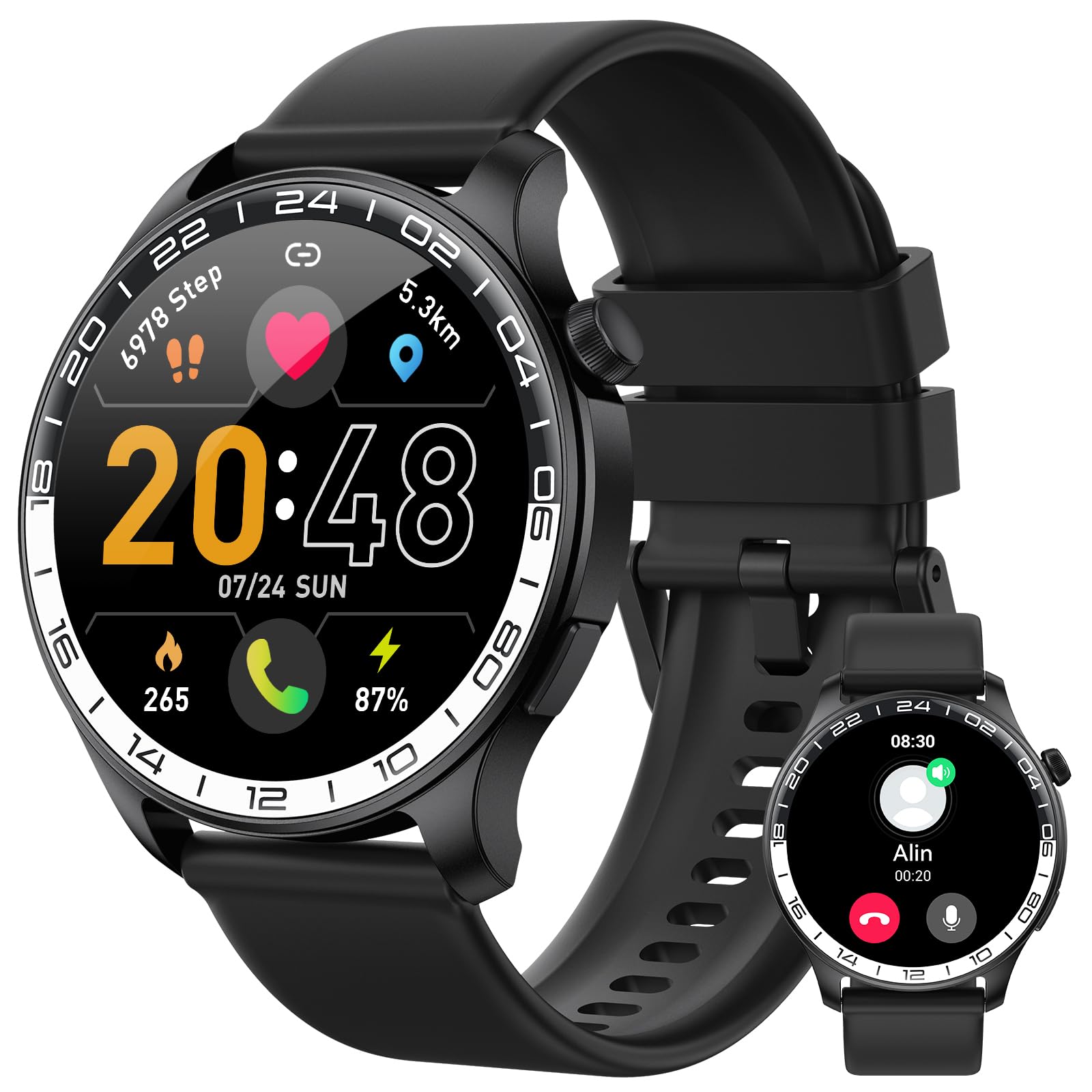 Smart Watch, 40Mm Amoled Touchscreen Smartwatch For Men Women (Answer/Make Call), Fitness Tracker With 110+ Sport Modes, Ip68 Wa