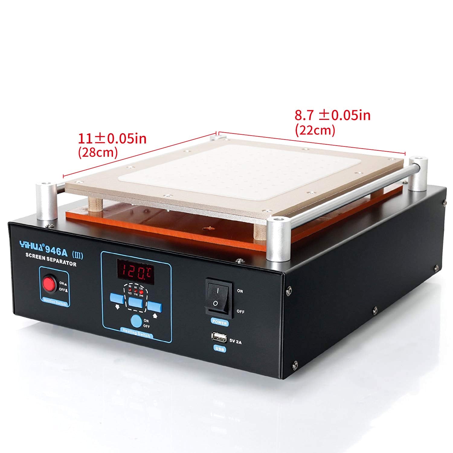 Yihua 946A Iii Digital Lcd Screen Separator 5V 2A Usb Power Supply With Built In Long Lasting Vacuum Pump For Mobile Ipad F /C (