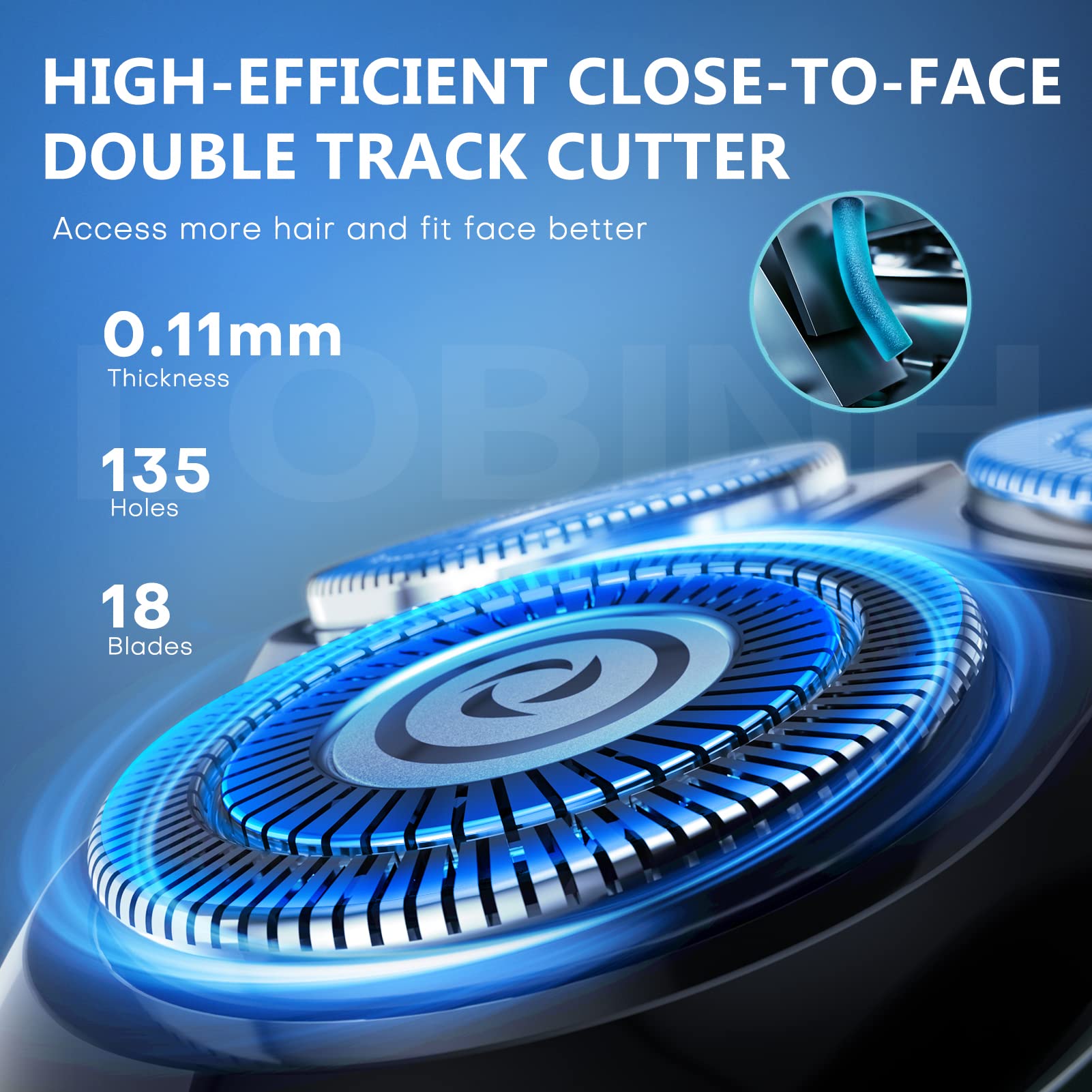 Lobinh Electric Shaver For Men, 100% Washable Rechargeable Waterproof Electric Razor Wet & Dry Shaving With Pop Up Trimmer, 1 Ho