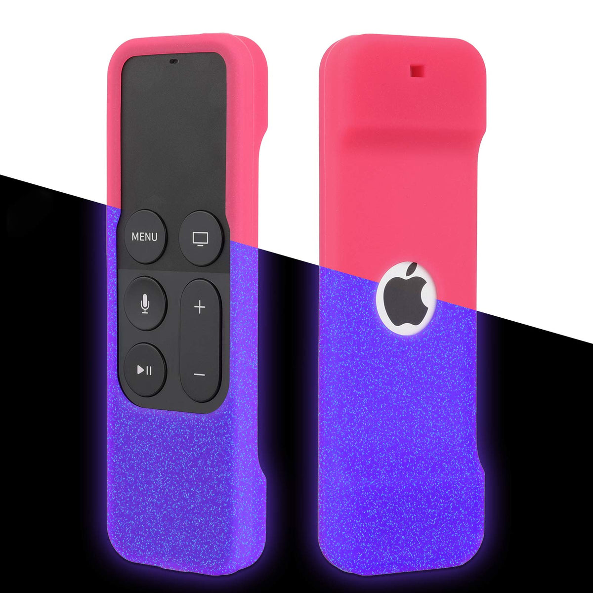[Nightglow] Case for Apple TV 4K / 4th / 5th Gen Remote, Akwox Light Weight [Anti Slip] Shock Proof Silicone Cover [Lanyard Included] -not for Series 6th Gen 2021