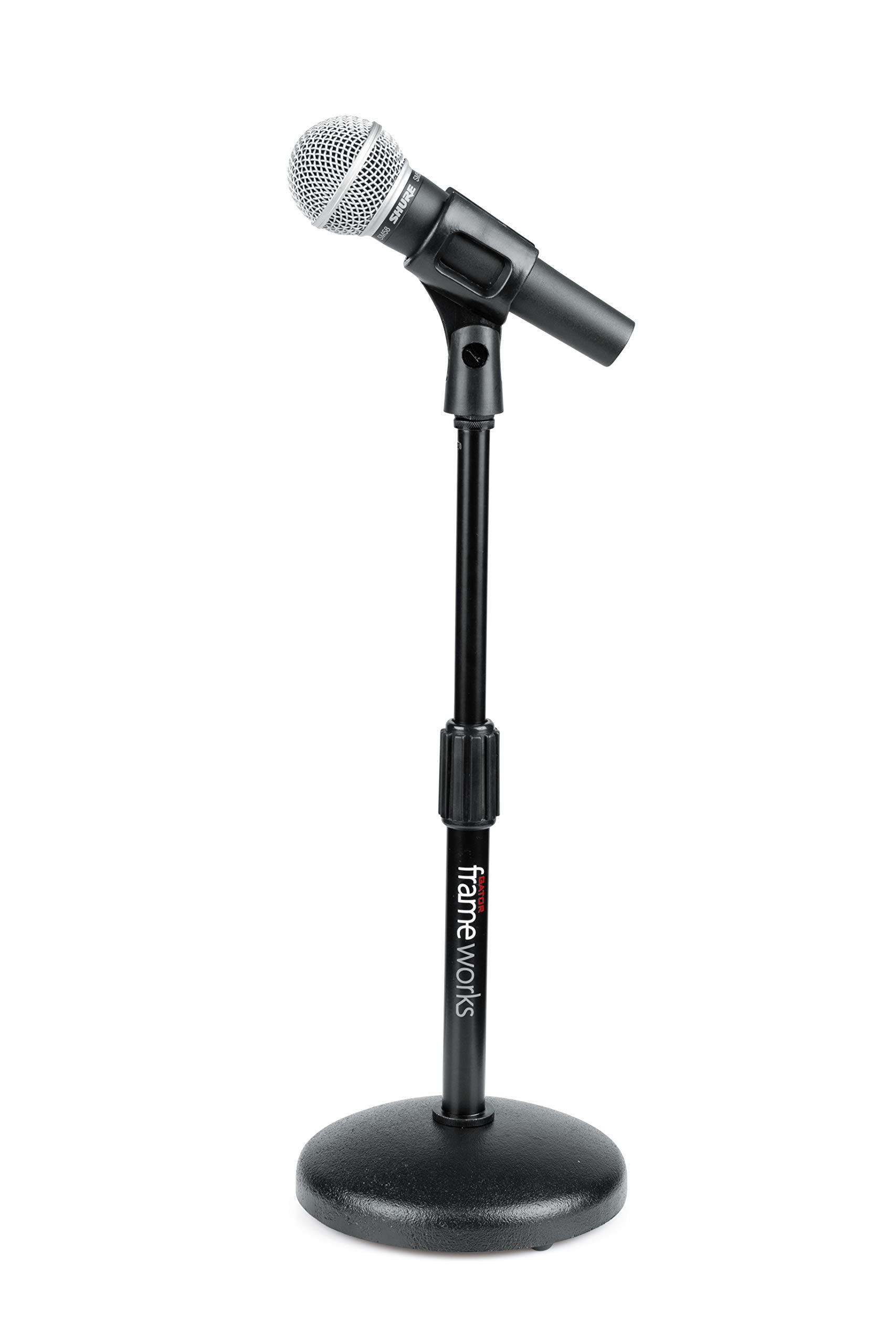 Gator Frameworks Desktop Microphone Stand With Round Weighted Base & Adjustable Height (Gfw-Mic-0501)