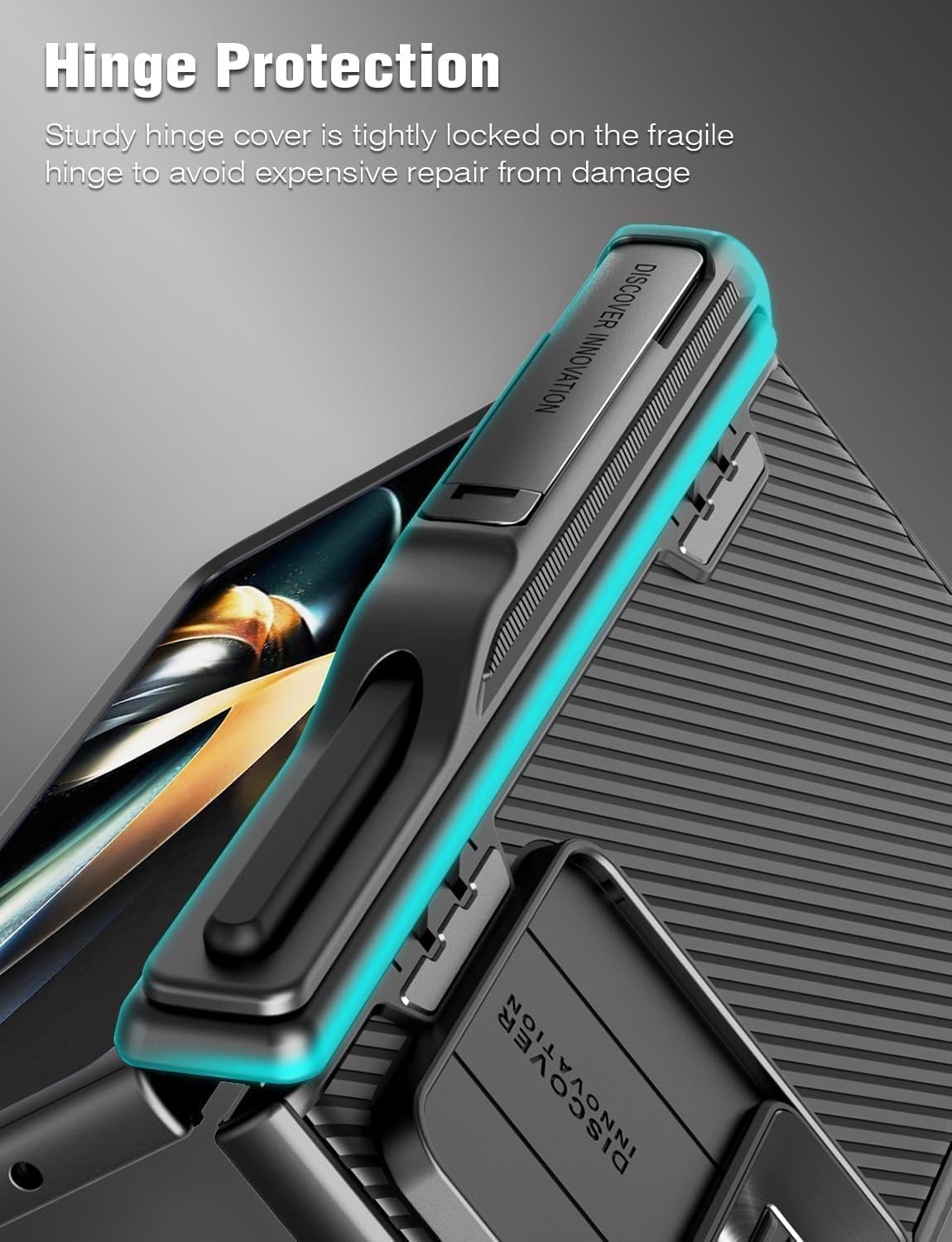 Nillkin For Samsung Galaxy Z Fold 5 Case With S Pen Holder, Hidden Metal Kickstand & Slide Camera Cover & Hinge Protection, Slim